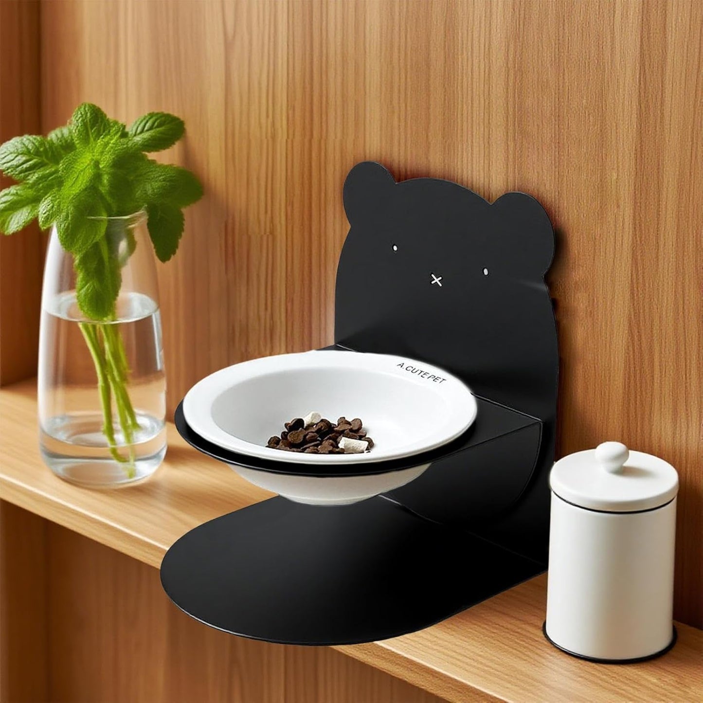 Tilted Puppy Bowl - Easy Clean Cat Dish Bowls, 7.48x6.3x6.3inch Pet Ceramic Bowl for Pets Feeding Mealtime, Ceramic Cats Food Bowls, Dog Food Feeder, Pet Feeder Dish for Proper Mealtime Habits