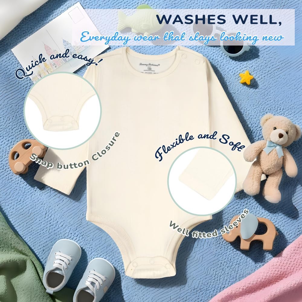 Tommy Bahama Baby 3-Piece 100% Cotton Set - Long Sleeve Shirt, Onesie, and Pants Bundle for Infants and Babies