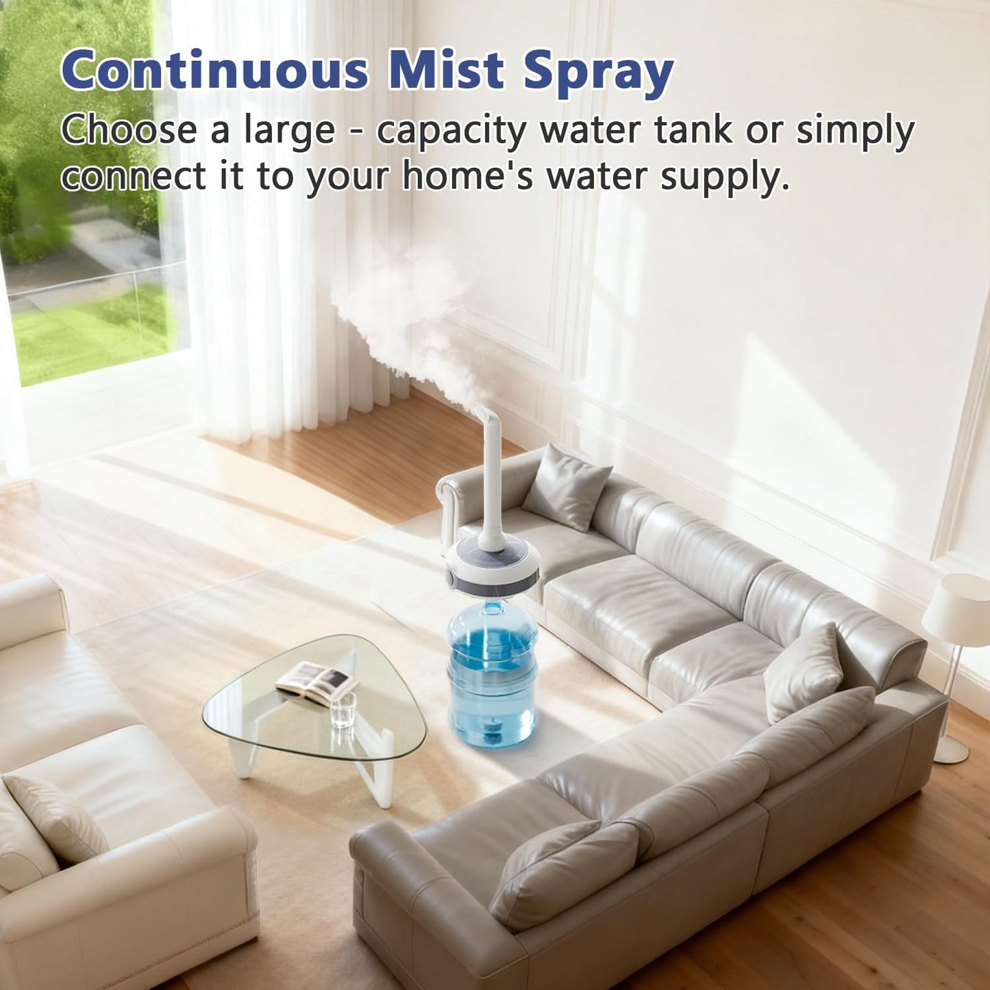 Humidifier Large Room 1000 sq.ft. Whole house & Commercial Humidifier 800ml/h Mist Output, Tankless Ultrasonic Cool Mist Industrial Humidifiers for Home, Office, Plants, Greenhouse, Warehouse