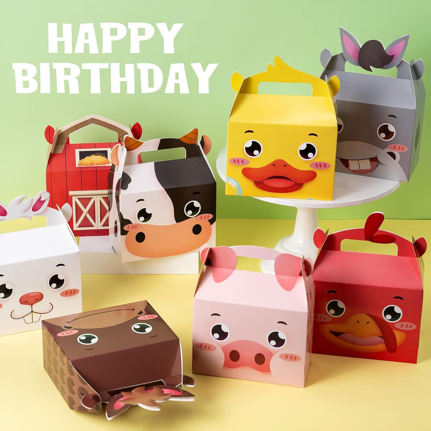 Farm Animals Birthday Party Favors Set 82 PCS Barnyard Animal Masks Sticker Keychains Straw Slap wristbands Rubber Pigs Gift for Kids Birthday Party Baby Shower Goodie Bag Filles Supplies