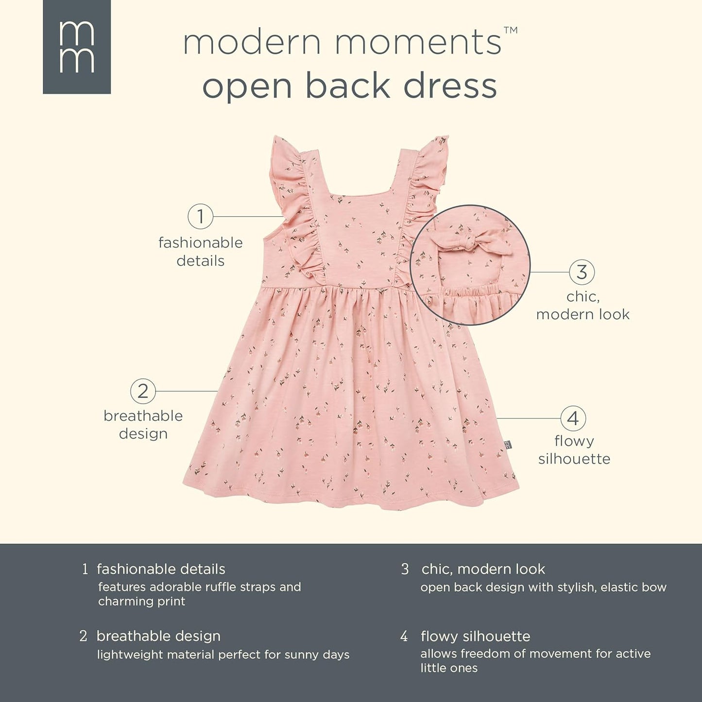 Modern Moments by Gerber Baby Girls' Dress with Bow Back