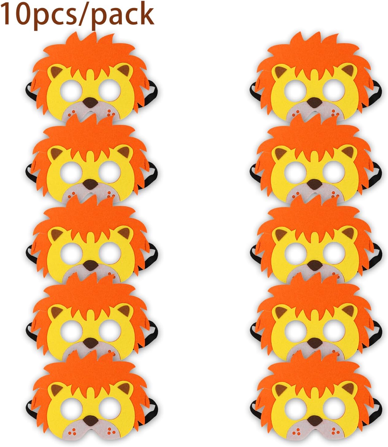 Jtnohx Felt Animal Masks, 10 Pcs Halloween Mask for Kids, Animal Costume for Birthday Party Supplies