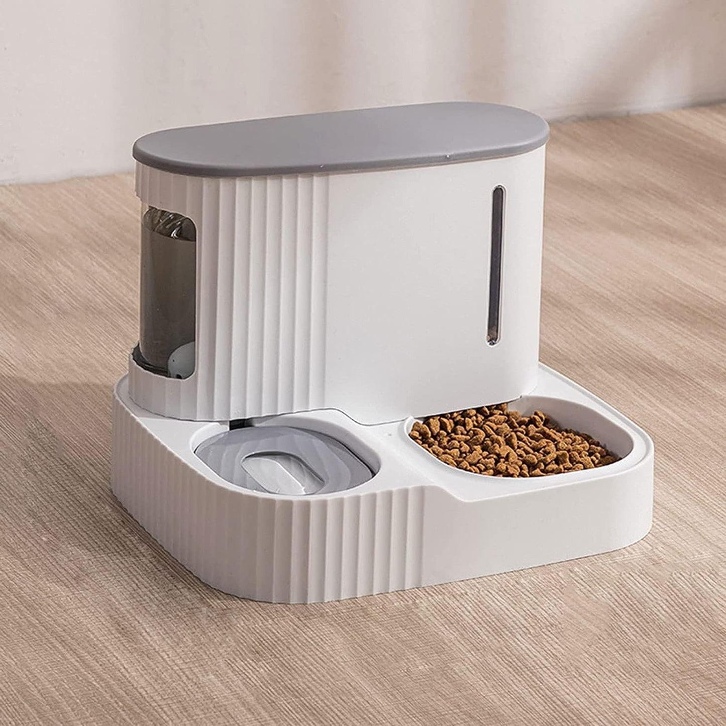 Fountain Pet Dog Cat Automatic Feeder Bowl 2 in 1 Cat Unplugged Water and Food Feeder Dispenser Automatic Dog Cats Gravity Water and Food Dispenser Pet Water Dispenser (Color : Blue) (Brown)