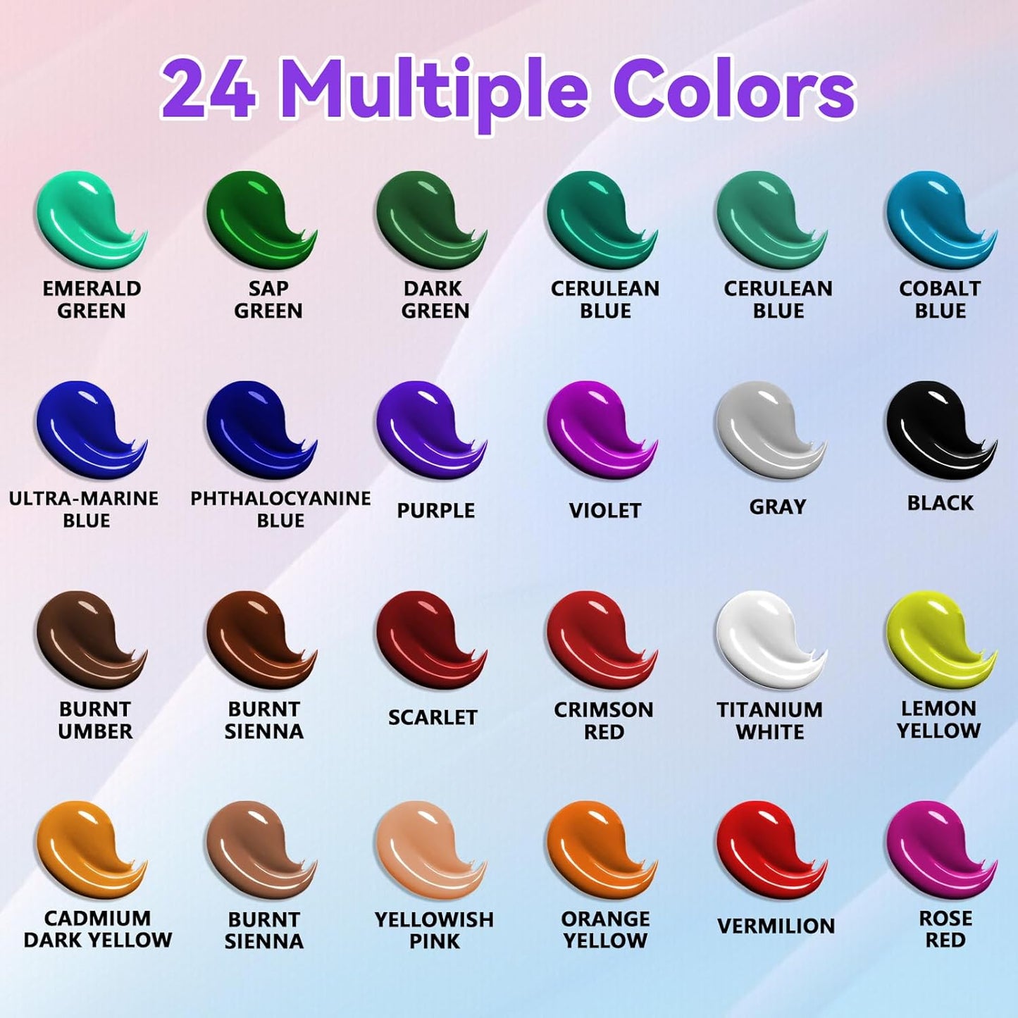 39 PCS Paint Set, Painting Kit with 24 Acrylic Paints, 8 Brushes, Art Supplies Set for Kids Adults