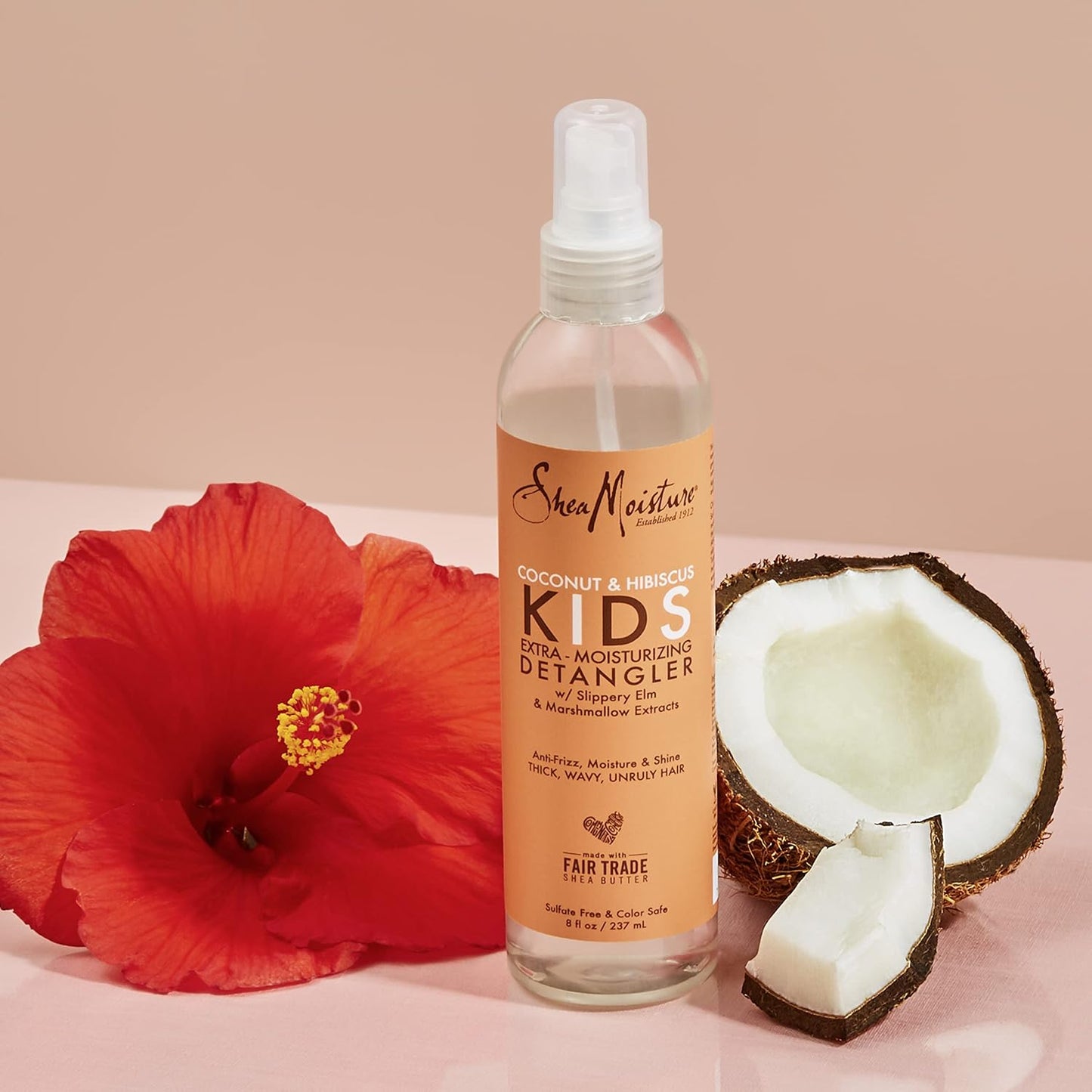 SheaMoisture Kids Extra Moisturizing Detangler Coconut & Hibiscus for Curly Hair Shea Butter Hair Care Product 8 oz