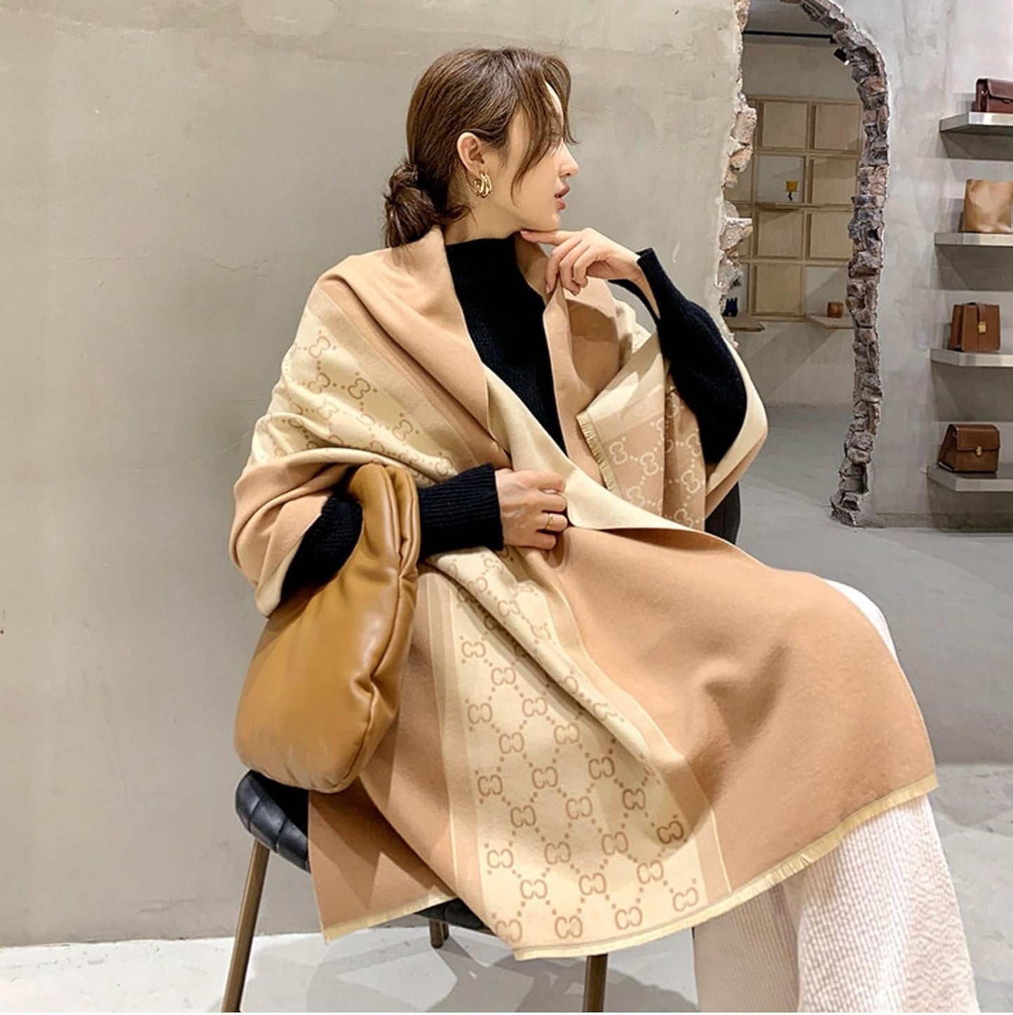 FairyCity Pashmina shawl wraps for women Winter Warm blanket Scarf Soft Reversible Long Large Scarves