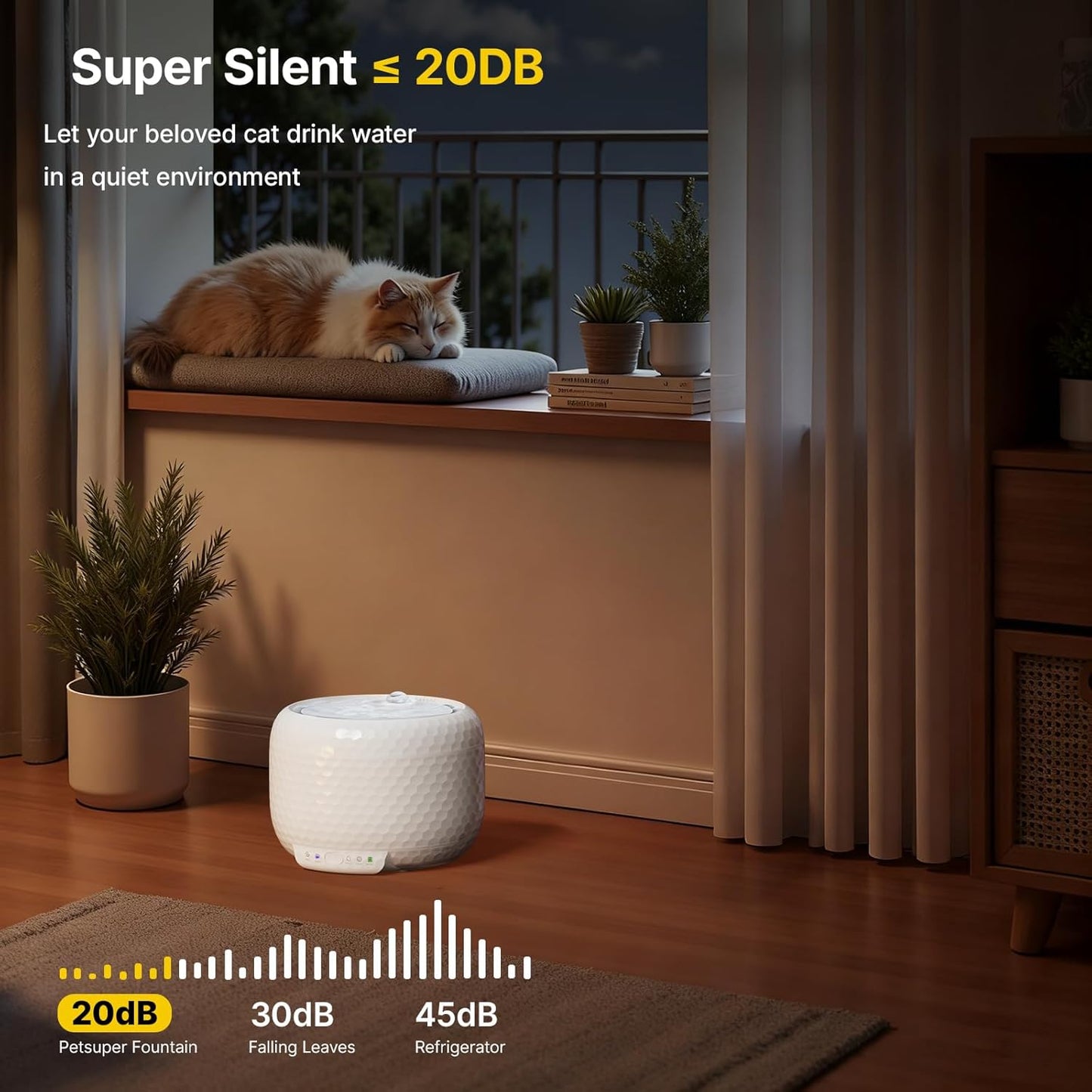 1.8L Wireless Cat Water Fountain with 5200mAh Rechargeable Battery, Cordless Pet Water Fountain with Ultra Quiet Pump, 2 Flow Modes Automatic Drinking Fountain for Cats & Small Dogs (ABS)