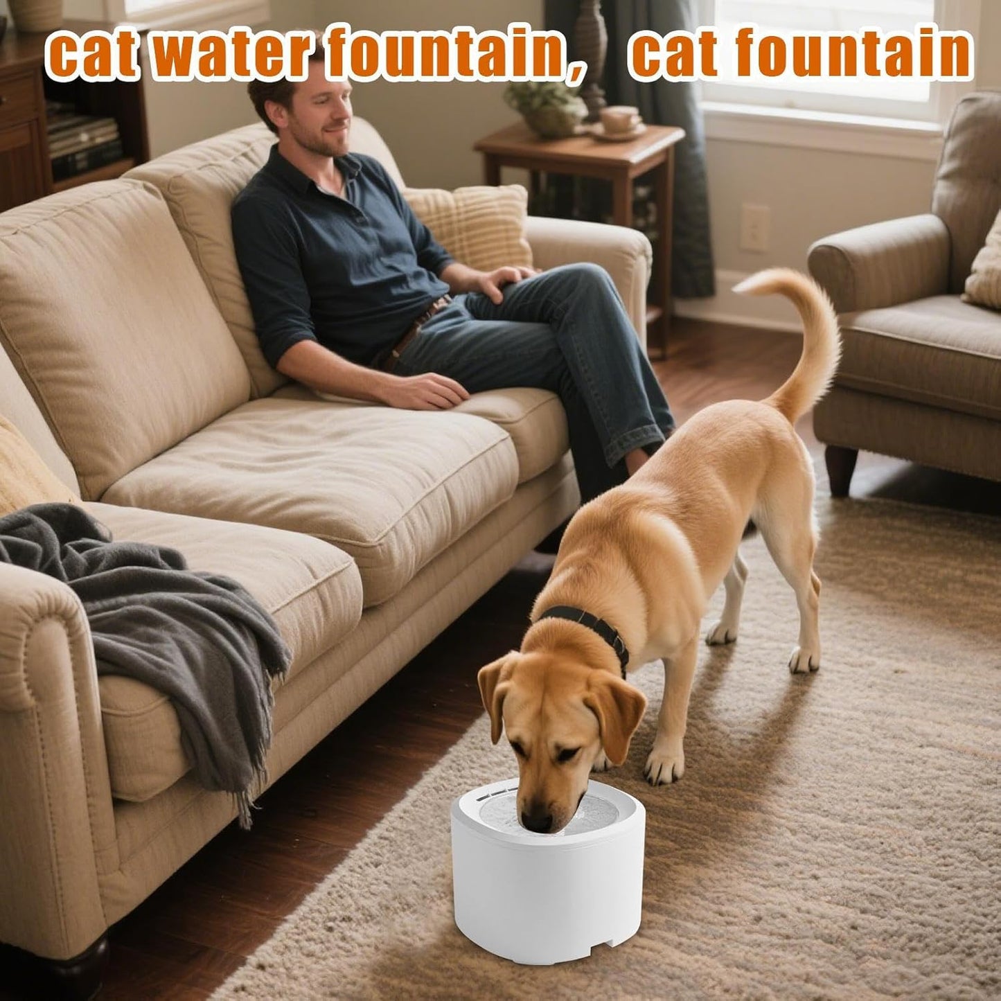 Water Fountain for Cats,3L Automatic Leakproof Bowl,Cat Drinking Fountain Water Dispenser | for Kitten Puppy Dog Indoor Home Apartment Living Room Balcony