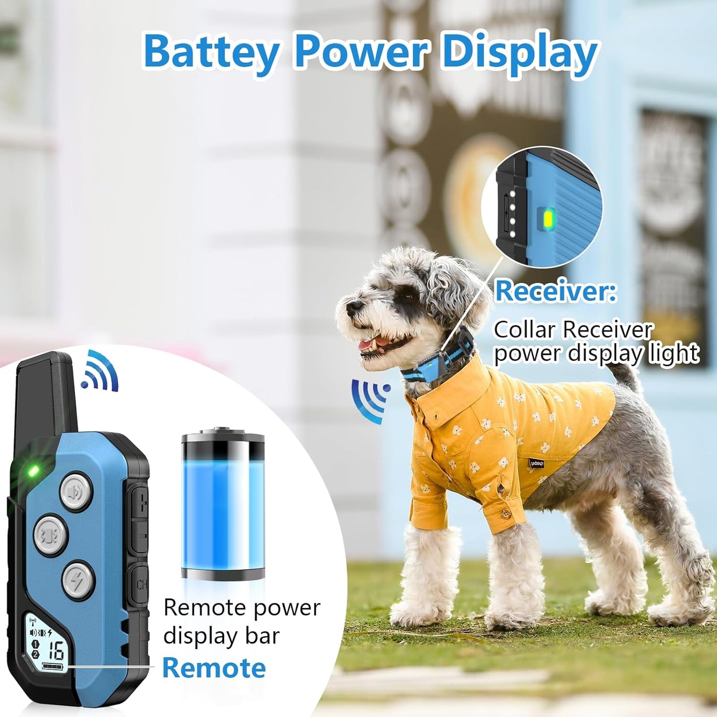 Dog Training Collar for 2 Dogs, Waterproof Dog Training Collar with Remote, 3 Training Modes, Rechargeable Electric Training Collar for Large Medium Small Dogs