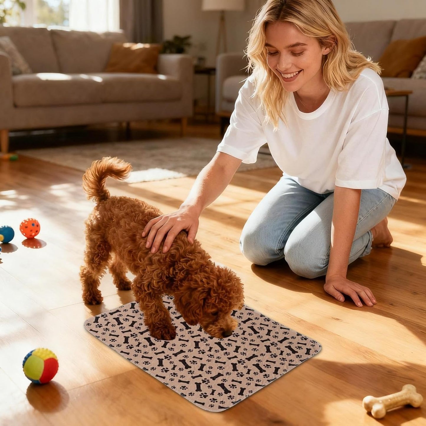 Odor Control Dog Pee Pad - Reusable Puppy Pads |Pet Supplies with Leak Proof Layer,Leak Protection with Non Slip Backing,Animal Grooming Necessities,Nappies & Potty Training for Housebreaking Aid
