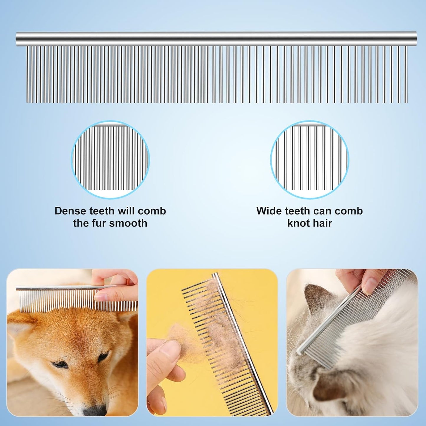 Professional Dog Grooming Scissors Set, 8-in-1 Stainless Steel Pet Grooming Kit with Hair Comb, Nail Clipper & Brush for Dogs, Cats at Home
