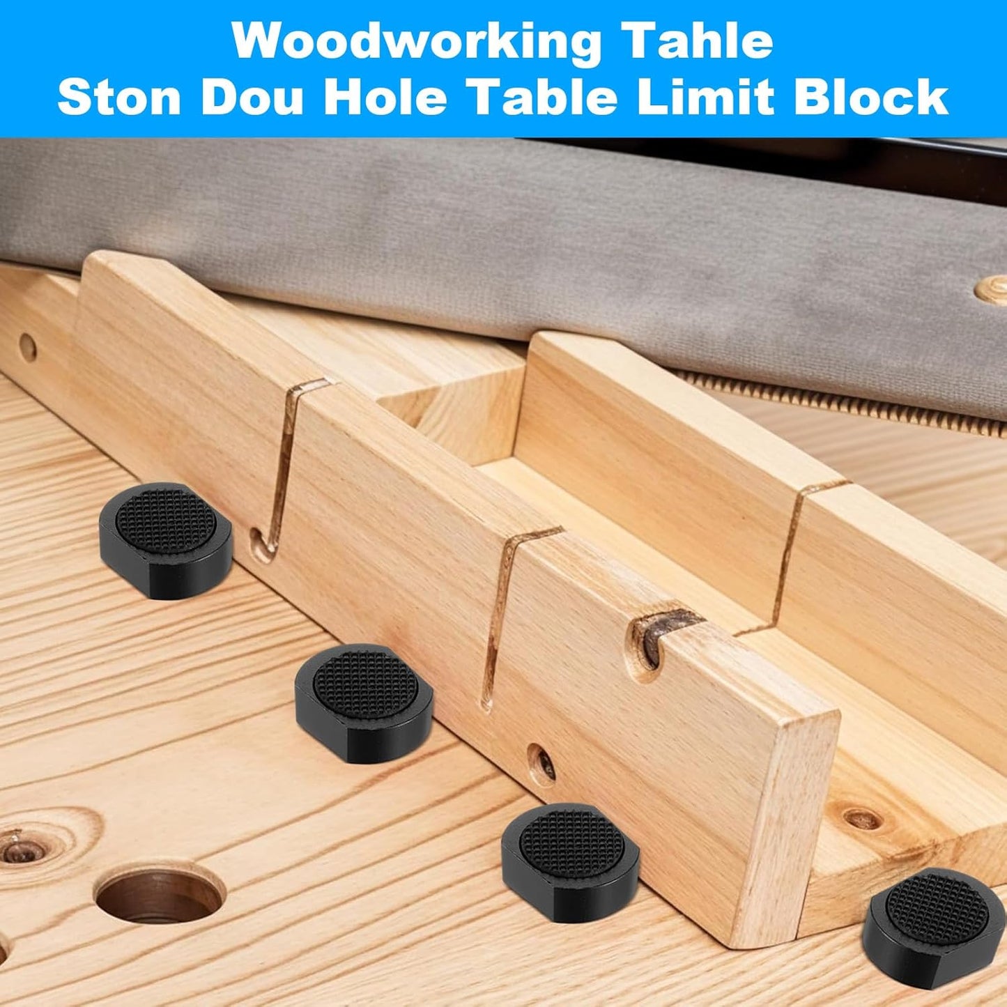 12 Pack Bench Dogs Aluminum Alloy Non-Slip Pads 3/4-Inch (19mm),Bench Dog Clamp Accessory, MFT Stops for Woodworking, Workbench Accessories