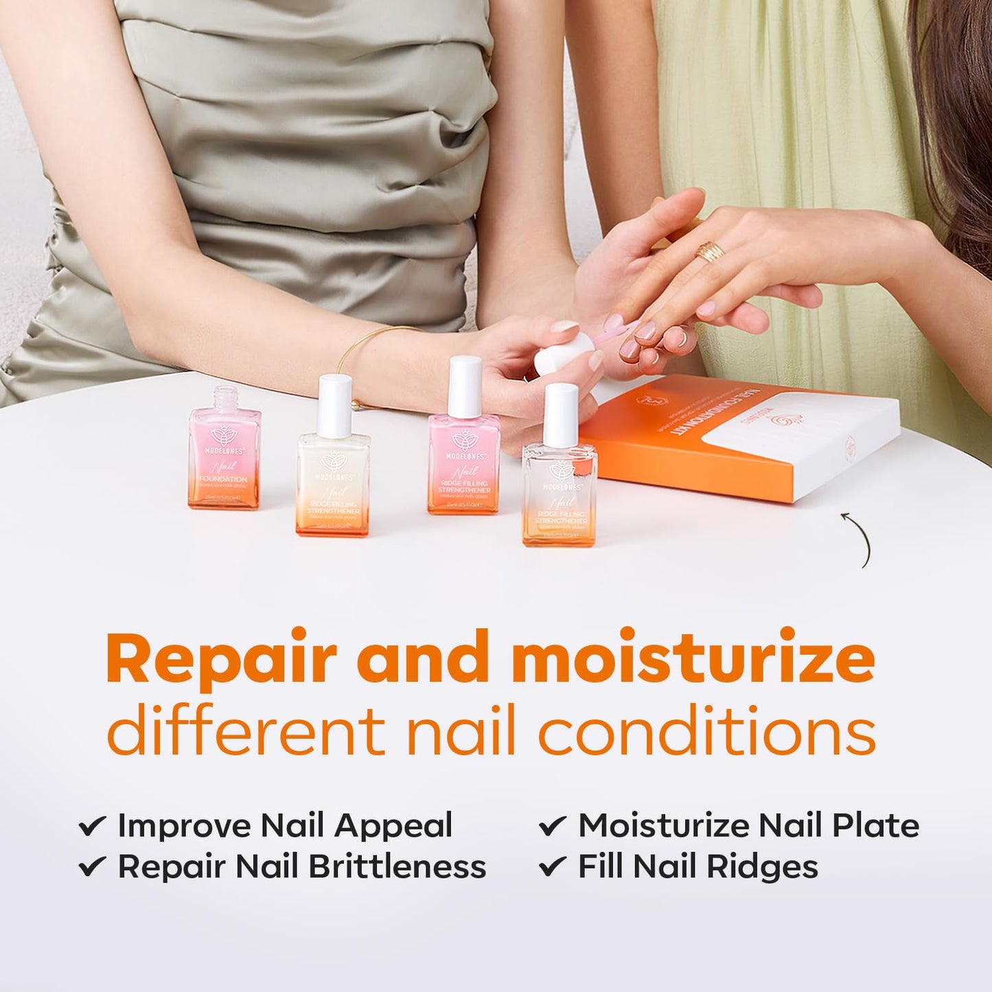 modelones Nail Strengthener Clear Nail Polish strengthener and growth Nail Repair for Damaged Nails Hardener Extra Strong and Growth Natural Nail Care Gifts for Women Concealer Polsih 15ml