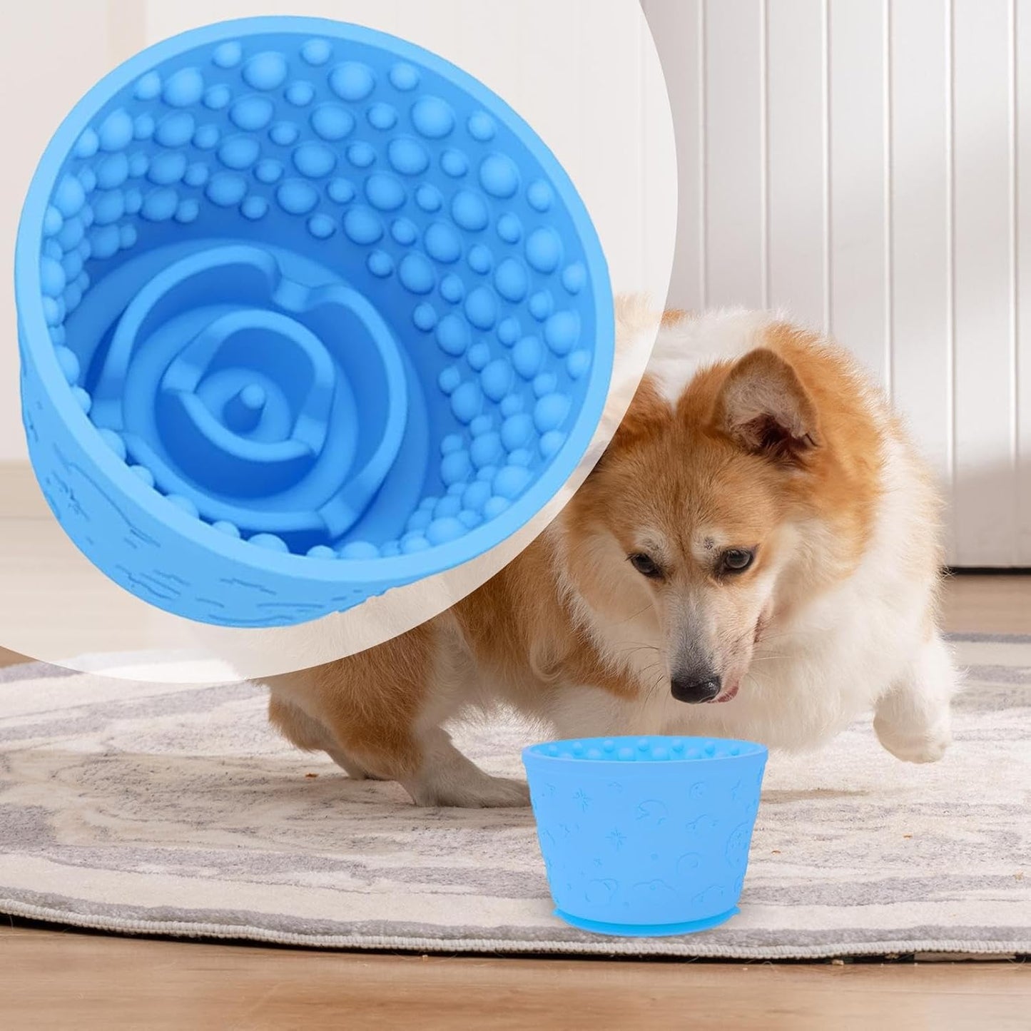 Slow Feeder Dog Bowls, Anti-Slip Feeding Bucket with Maze Design, Anti-Choking Food Dish to Slow Down Eating and Prevent Bloat for All Dogs