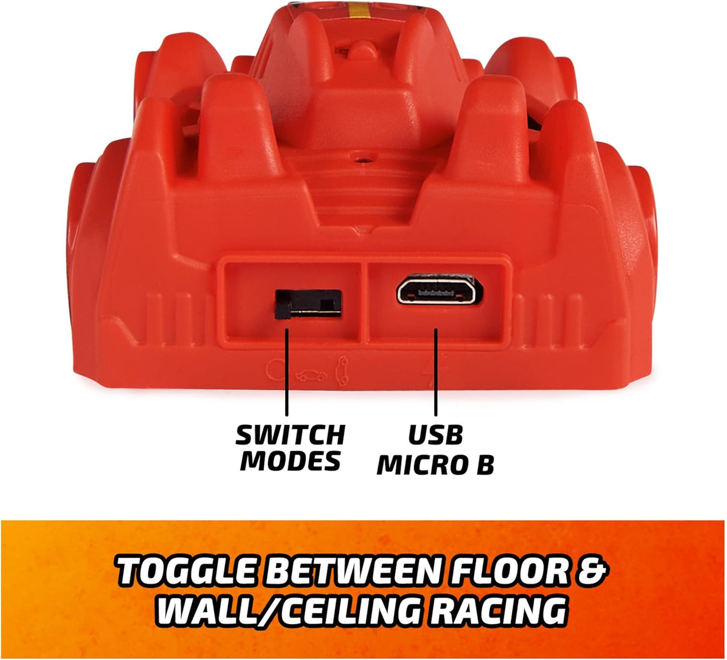Air Hogs, Zero Gravity Sprint RC Car Wall Climber, Red USB Micro B Rechargeable Indoor Wall Racer, Over 5-Inches Long, Toys for Kids Ages 4 and up
