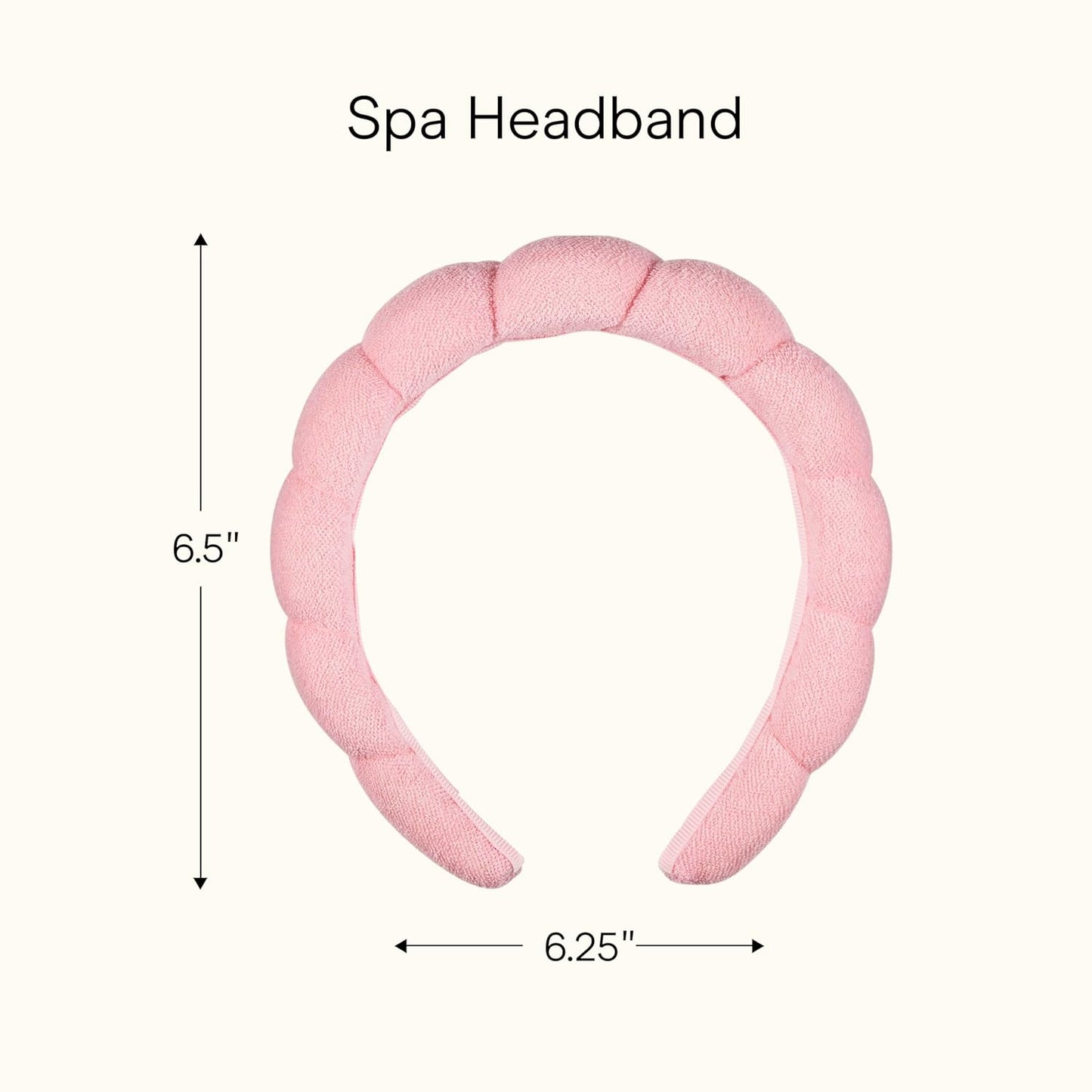 Conair Spa Makeup and Face Washing Headband, Pink Bubble Design, 1 Count, Ultra-Absorbent Microfiber Headband for Washing Face, Soft Terry Cloth, No-Squeeze, No-Pull Band Gentle on Hair and Head