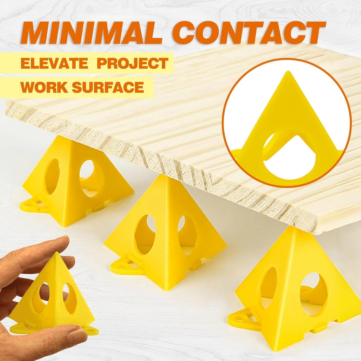 KATA Painters Pyramid Stands: 36pcs Painting Pyramids Stands for Cabinet Doors Paint & Pouring - Mini Triangle Cone Paint Tripods for Canvas Risers Support - Art DIY Woodworking Tools Accessories