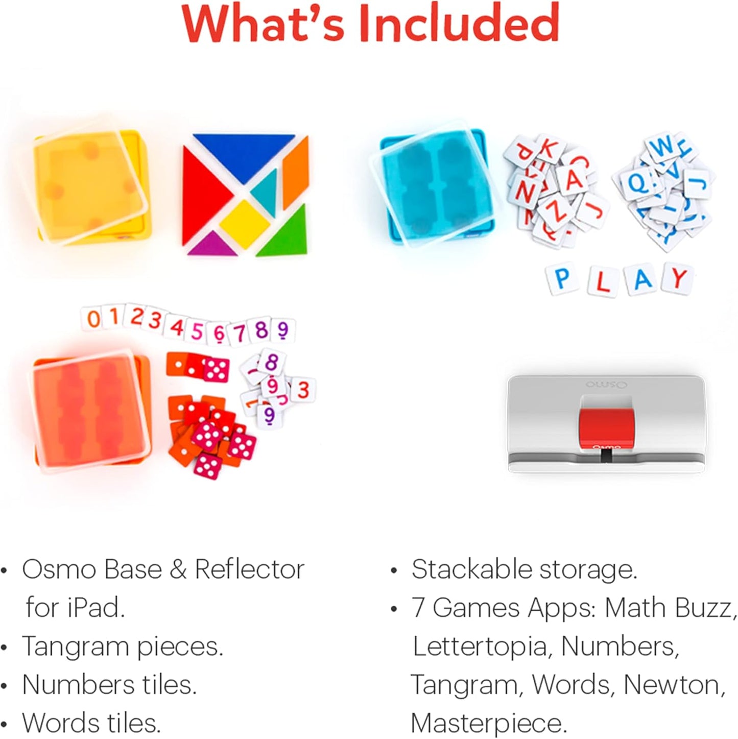 Osmo - Genius Starter Kit for iPad - 7 Educational Learning Games - Ages 6-10 - Math, Spelling, Creativity & More - STEM Toy Gifts for Kids, Boy & Girl - Ages 6 7 8 9 10 Base Included (7 Games, iPad)