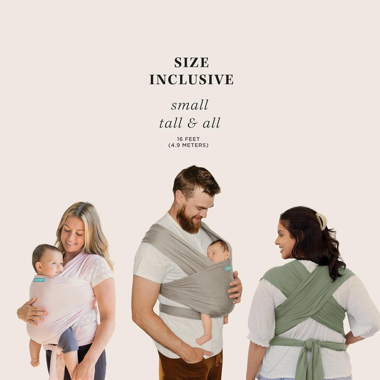 Moby Baby Wrap Carrier Classic for Newborns to Toddlers (8-33lbs), Infant Sling Carrier, Lightweight & Hands Free Design, Adjustable for All Body Types (Black)