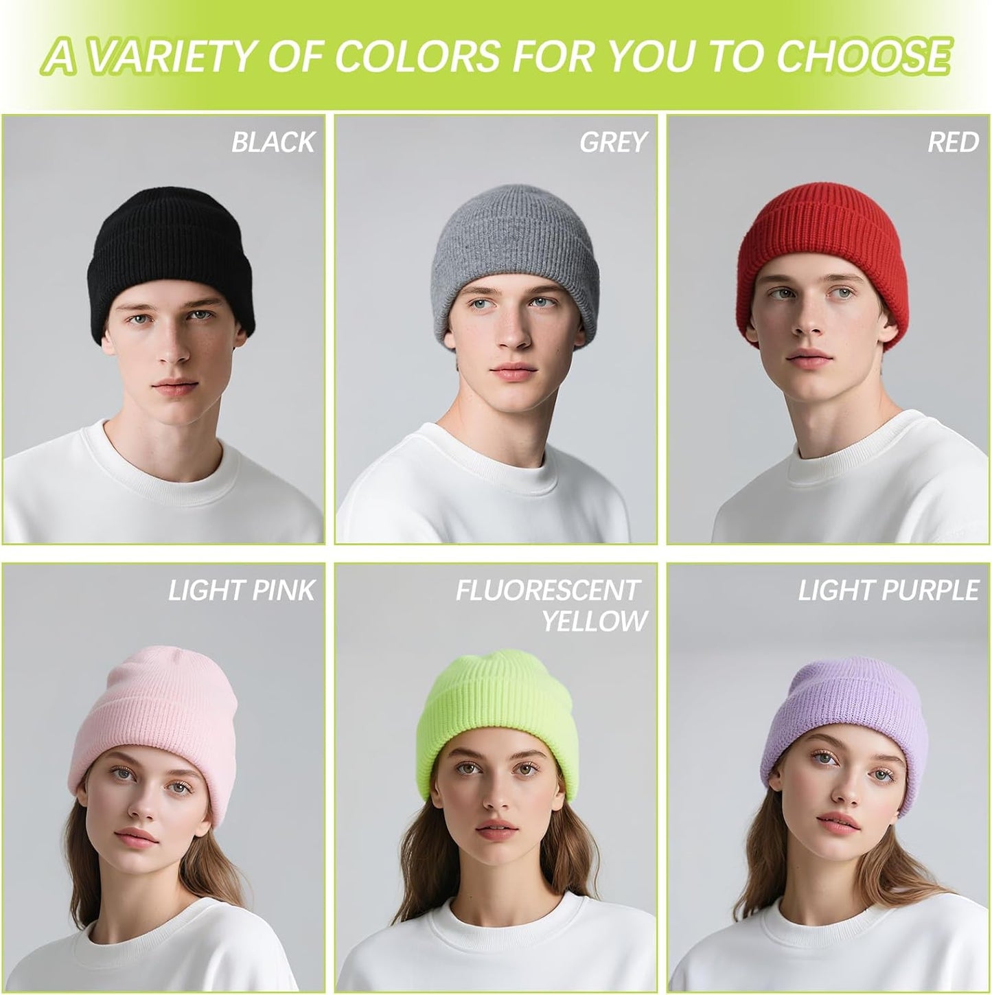 Beanies Hats Multiple Colors Available Stocking caps for Women, Ski Hat Winter Knitted Hat Elasticity Soft