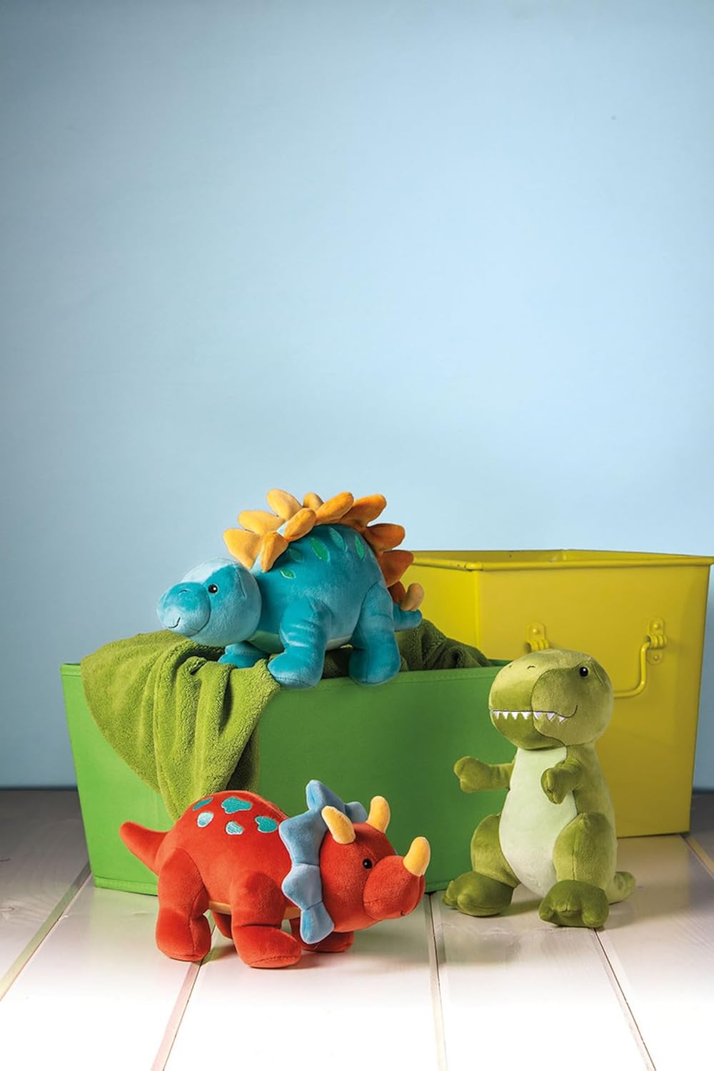 Mary Meyer Stuffed Animal Smootheez Pillow-Soft Toy, 10-Inches, Blue Stegosaurus Dinosaur