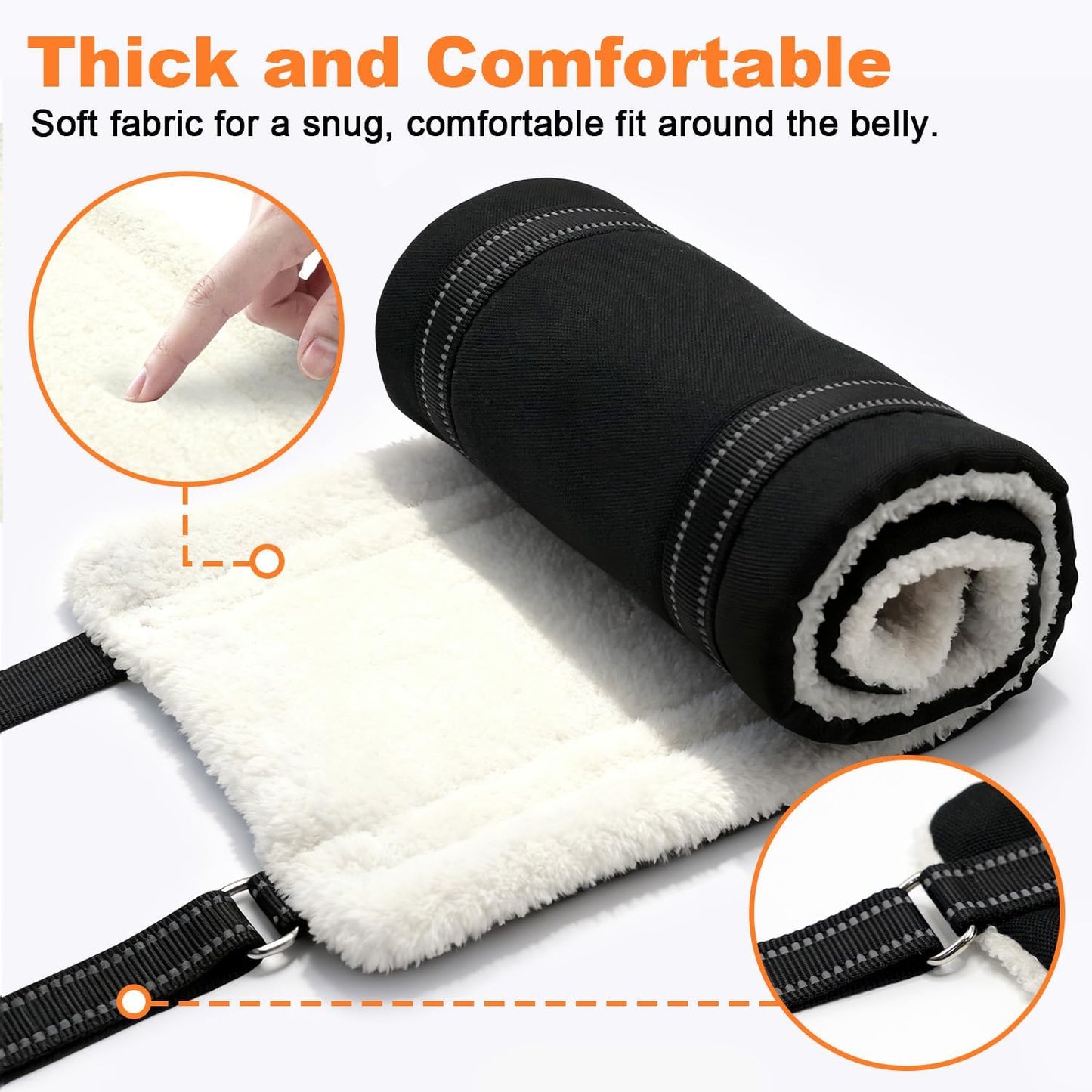 COODEO Adjustable Comfortable Dog Sling with Handle Hind Leg Support Soft Lift Support and Rehab Harness for Weak Rear Legs,Helps Senior, Injured, Disabled and After ACL Surgery Dogs Large (Black, L)