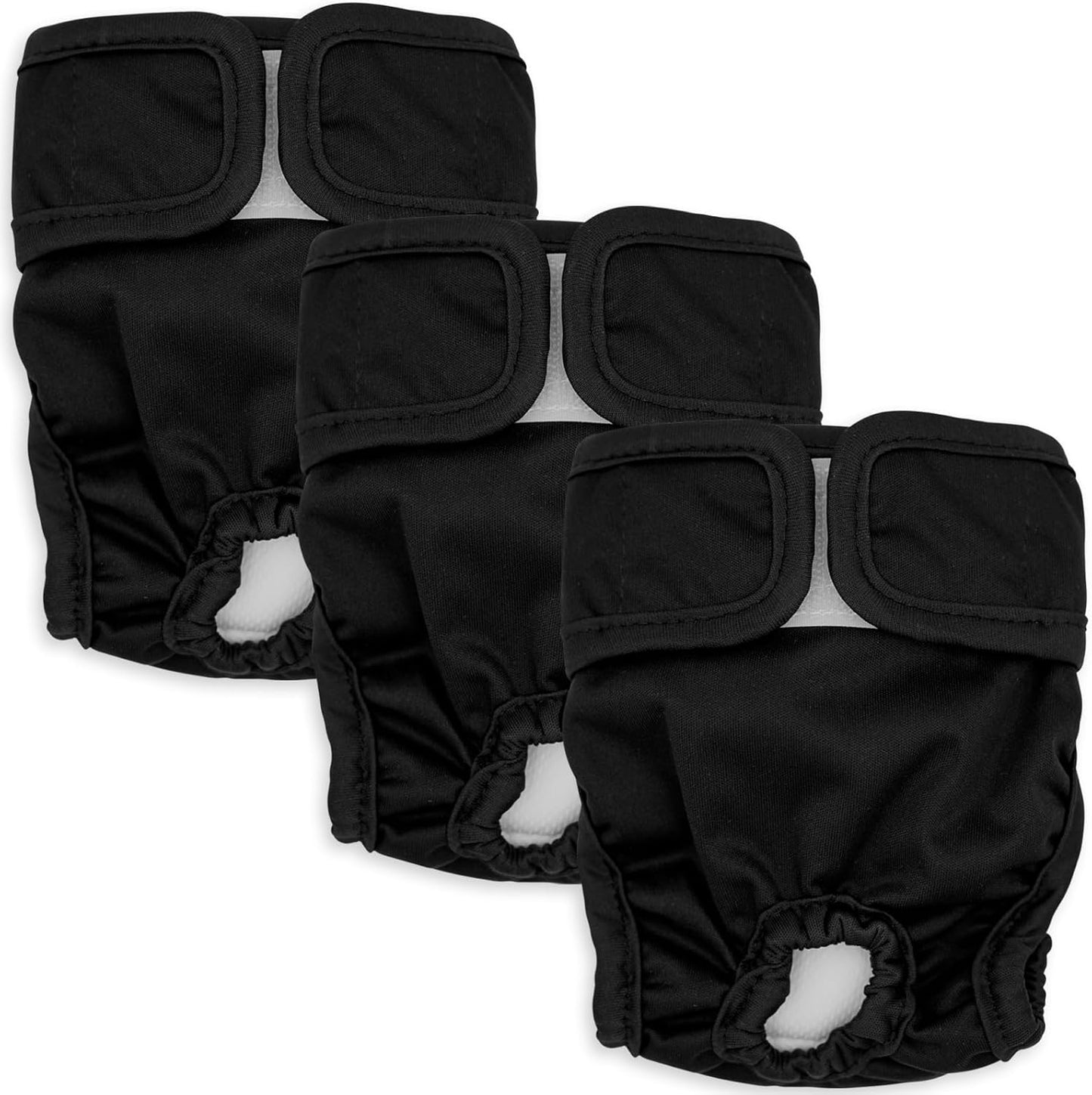 Washable Female Dog Diapers 3 Pack Premium Reusable Diapers for Dog in Heat - Highly Absorbent for Untrained Puppies, Dogs in Heat, Doggie Menstrual and Incontinence S - A
