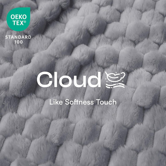 Luciphia Soft 300GSM Fleece Pet Blanket for Small Medium Large Dogs Washable 3D Textured Flannel Cat Puppy Decorative Furniture Protector Throw Durable Grey, M(30''x20'')