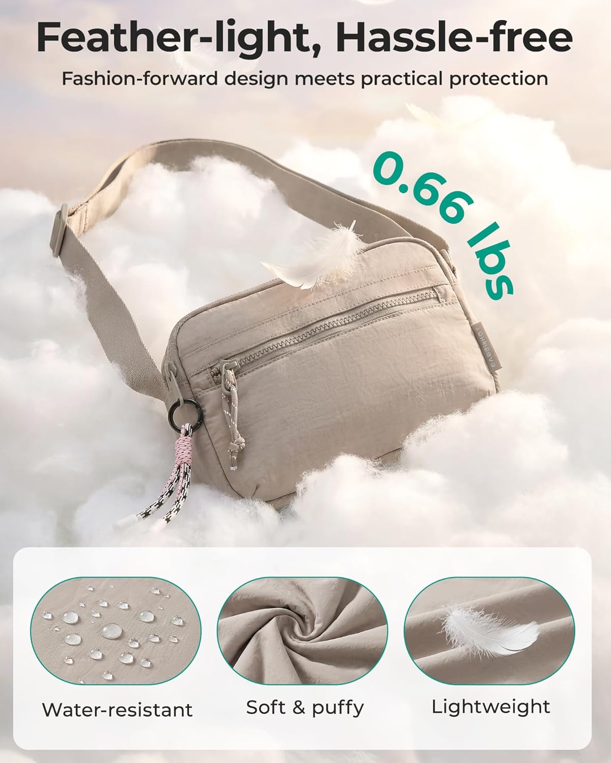 BAGSMART Cross Body Purse, Small Crossbody Bags for Women Travel Purse, Casual Shoulder Handbag Wallet