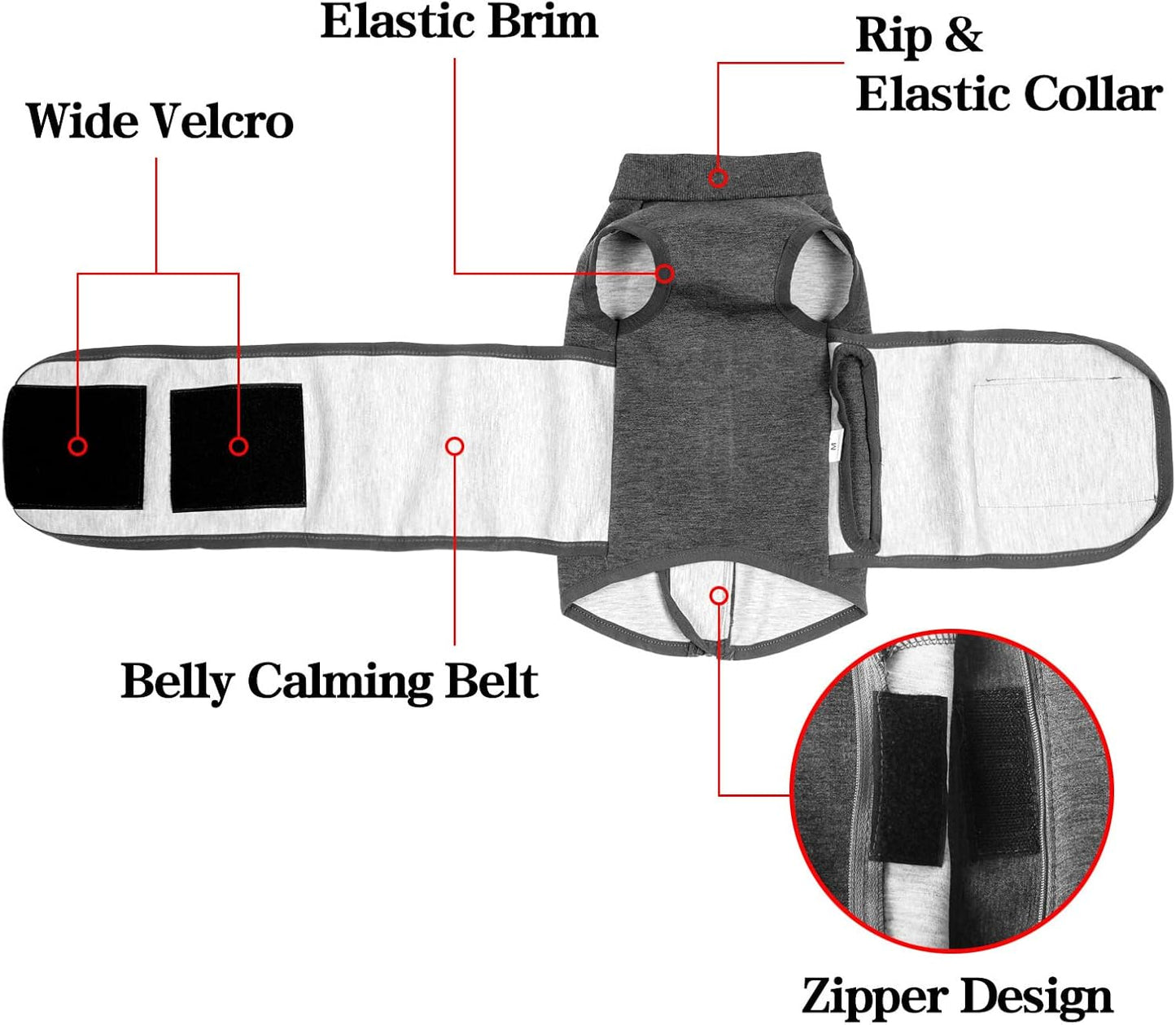 Pssopp Anxiety Coat for Dogs, Keep Calm Breathable Light Weight Wrap Vest with for Best Calming Effect for Dogs (M.)