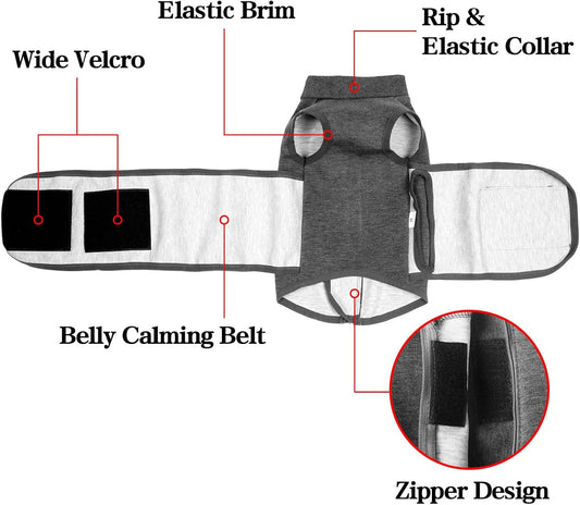 Pssopp Anxiety Coat for Dogs, Keep Calm Breathable Light Weight Wrap Vest with for Best Calming Effect for Dogs (M.)
