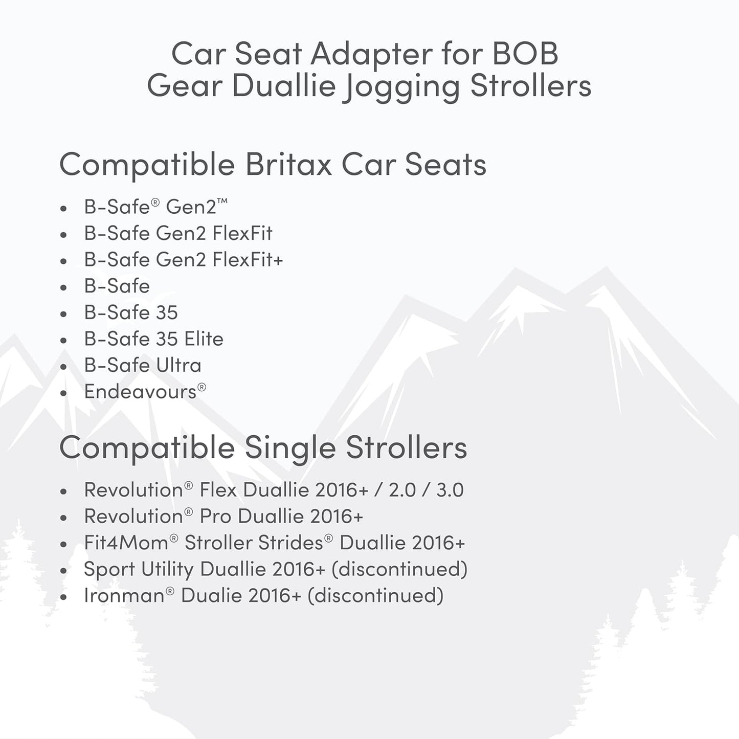 BOB Gear Infant Car Seat Adapter for BOB Duallie Jogging Strollers