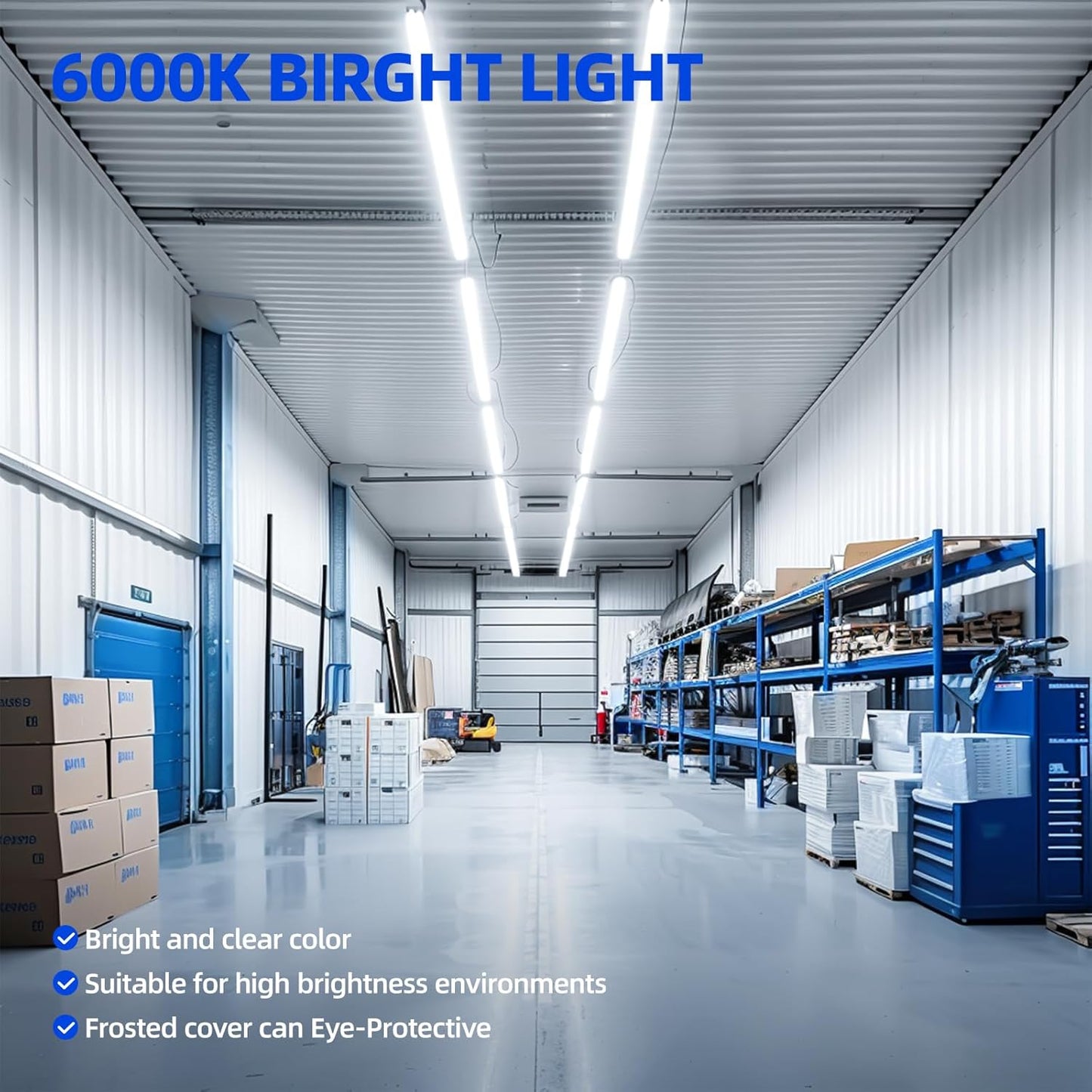 Barrina 4FT LED T8 Type B Light Tube, 24W, 3500LM, 6000K Bright Light, Ballast Bypass, 4 Foot Fluorescent Replacement Tube, Dual-End Powered, T8 T10 T12 LED Replacement, Frosted Cover, 16 Packs