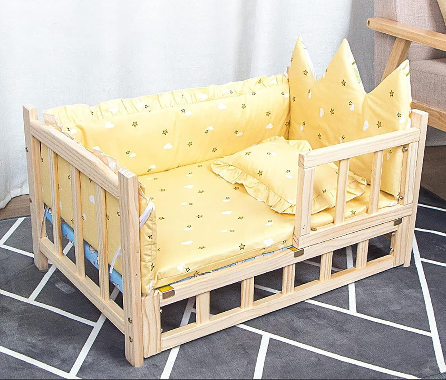 Yellow Home Elevated Bed for Cats Dogs, Portable Orthopedic Relief Raised Pets Cot, for Camping, Training, Multiple Sizes S, M, L, XL (Color : Style3, Size : L-90x55x42cm/35x22x17) (Style2 S)