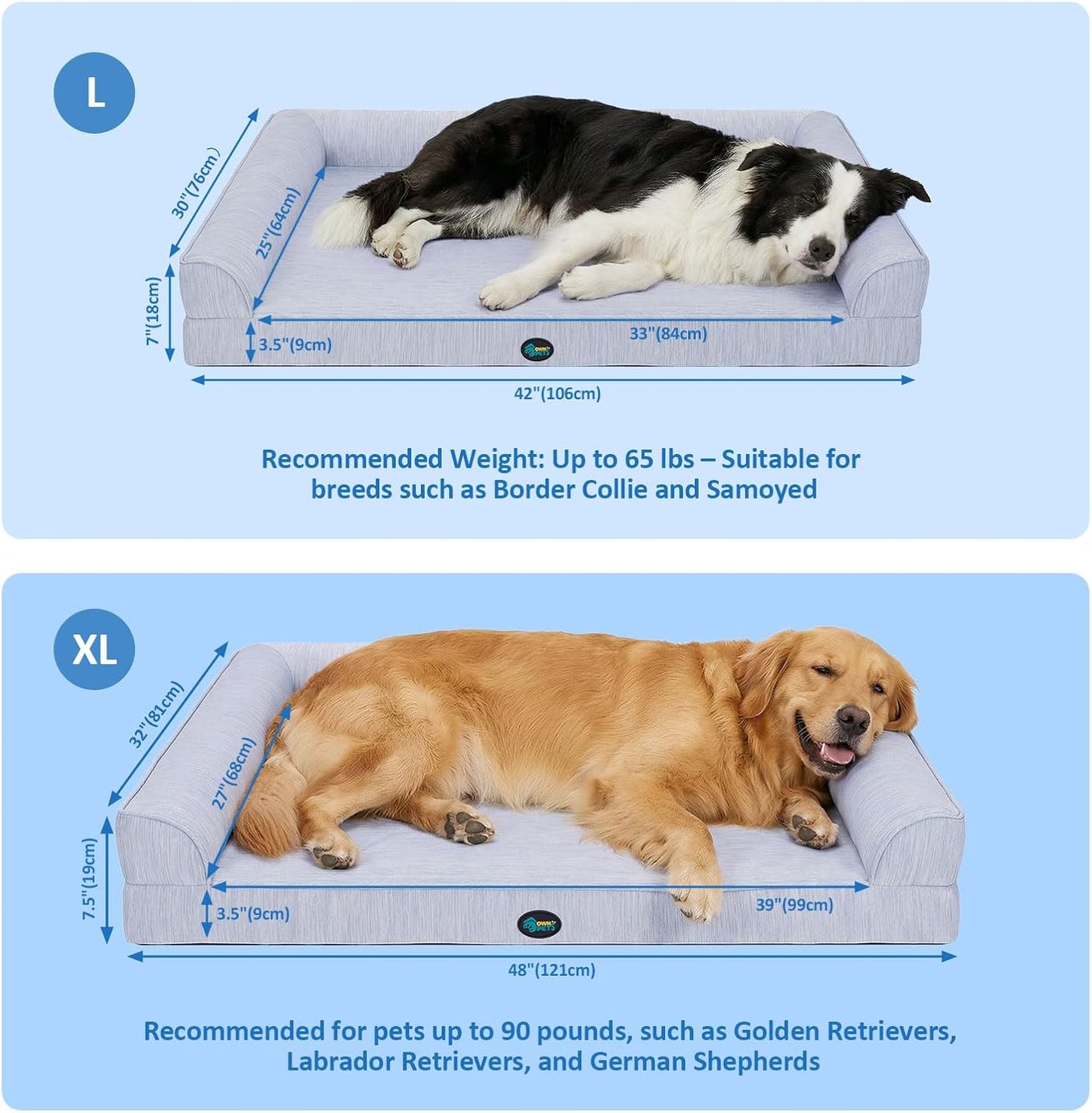 Ownpets Dog Cooling Bed (L(42" x 30"))