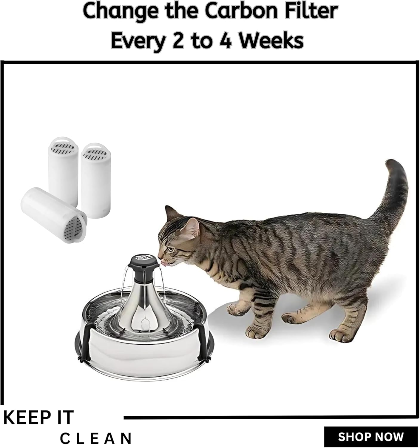 Nispira Charcoal Water Filter Replacements for Drinkwell 360 Pet Water Fountain, 24 Packs