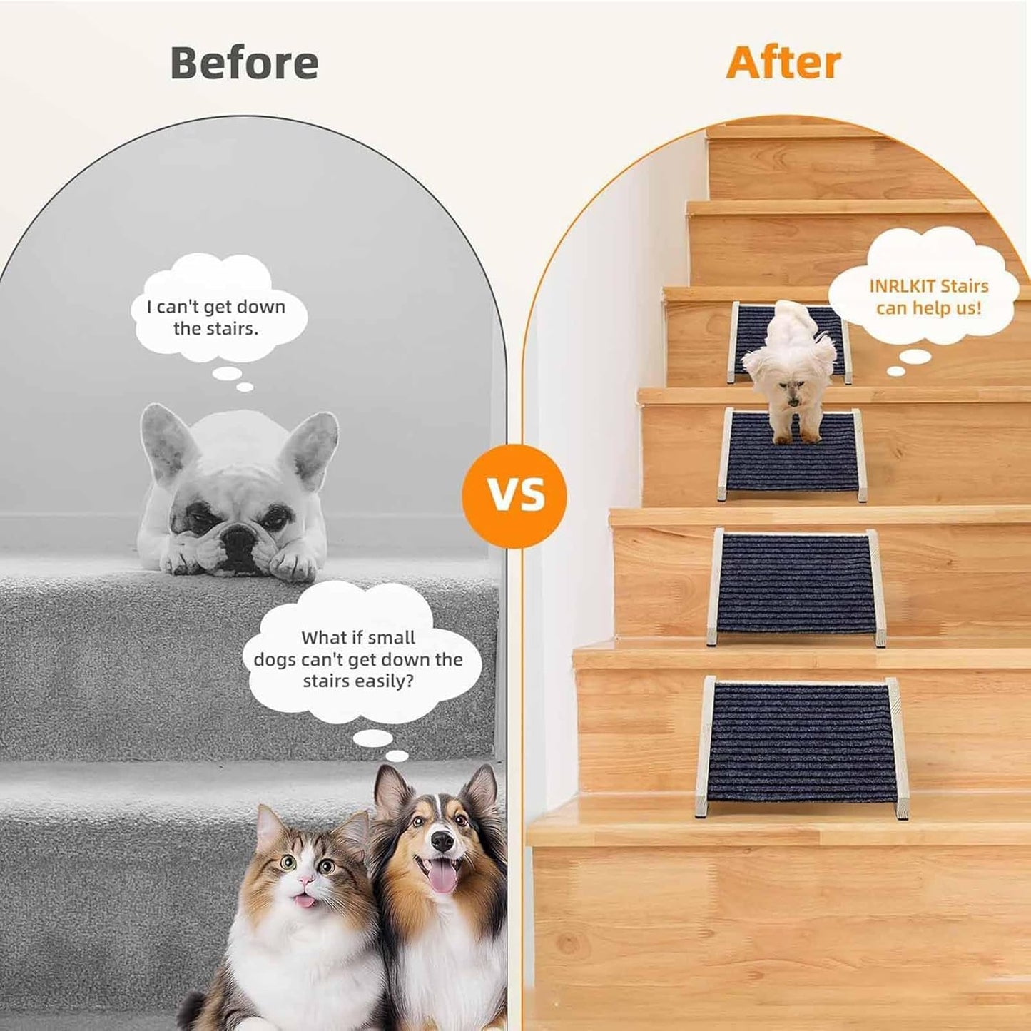 Portable Dog Climbing Ramp, Wooden Safety Stairs, Ergonomic Design with Stable Build, Pet Ramp Accessory for Couch or Sofa, High Bed Ramps with Easy Setup, Indoor Use for Pets