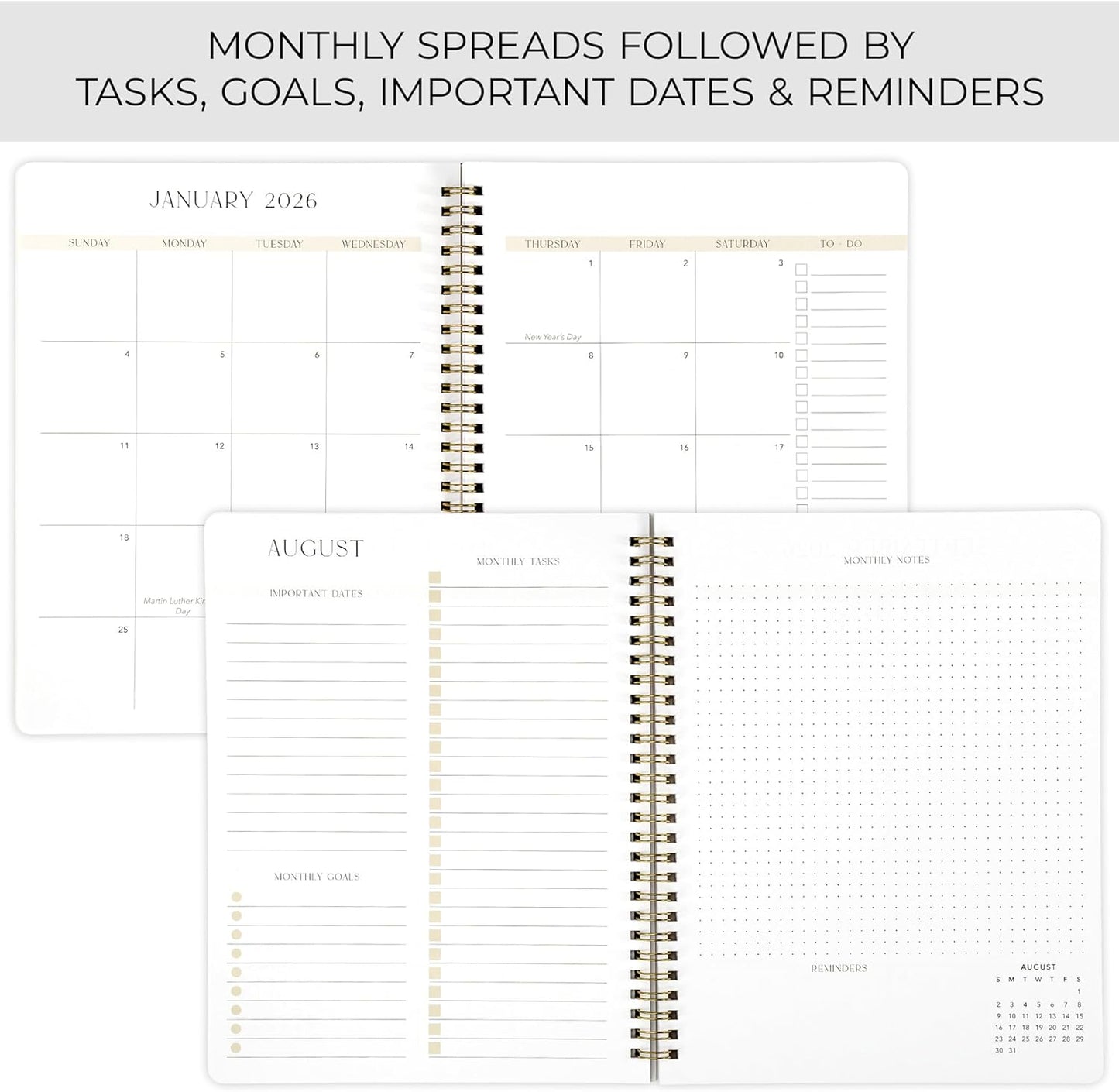 Beautiful 2026-2027 Monthly Planner - To Do List Notebook That Easily Organizes Your Tasks to Boost Productivity - Runs From January 2026 Until December 2027