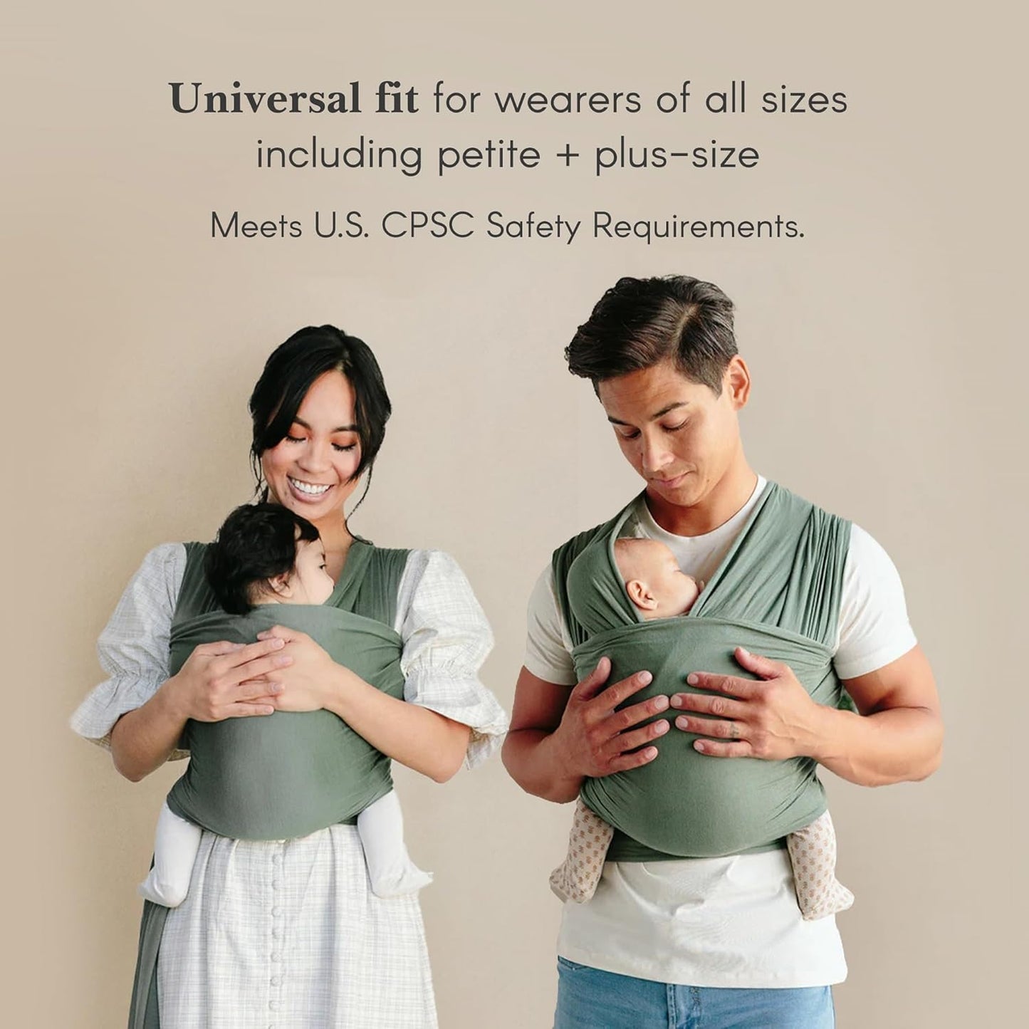 Solly Baby Wrap, Buttery-Soft Baby Carrier Newborn to Toddler 8-25 Lbs., Lightweight & Hands-Free Infant Wrap, Breathable Carrier, Baby Wearing & Postpartum Essential, New Mom Gift, Almondine Chequer