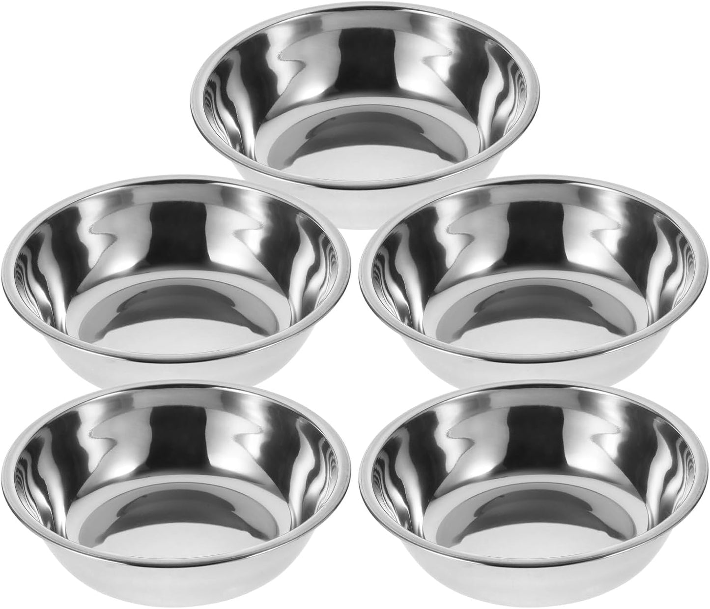 Milisten 5pcs Stainless Steel Pet Food Bowls Round Puppy Bowls Sturdy Dog Feeder Set for Indoor Feeding