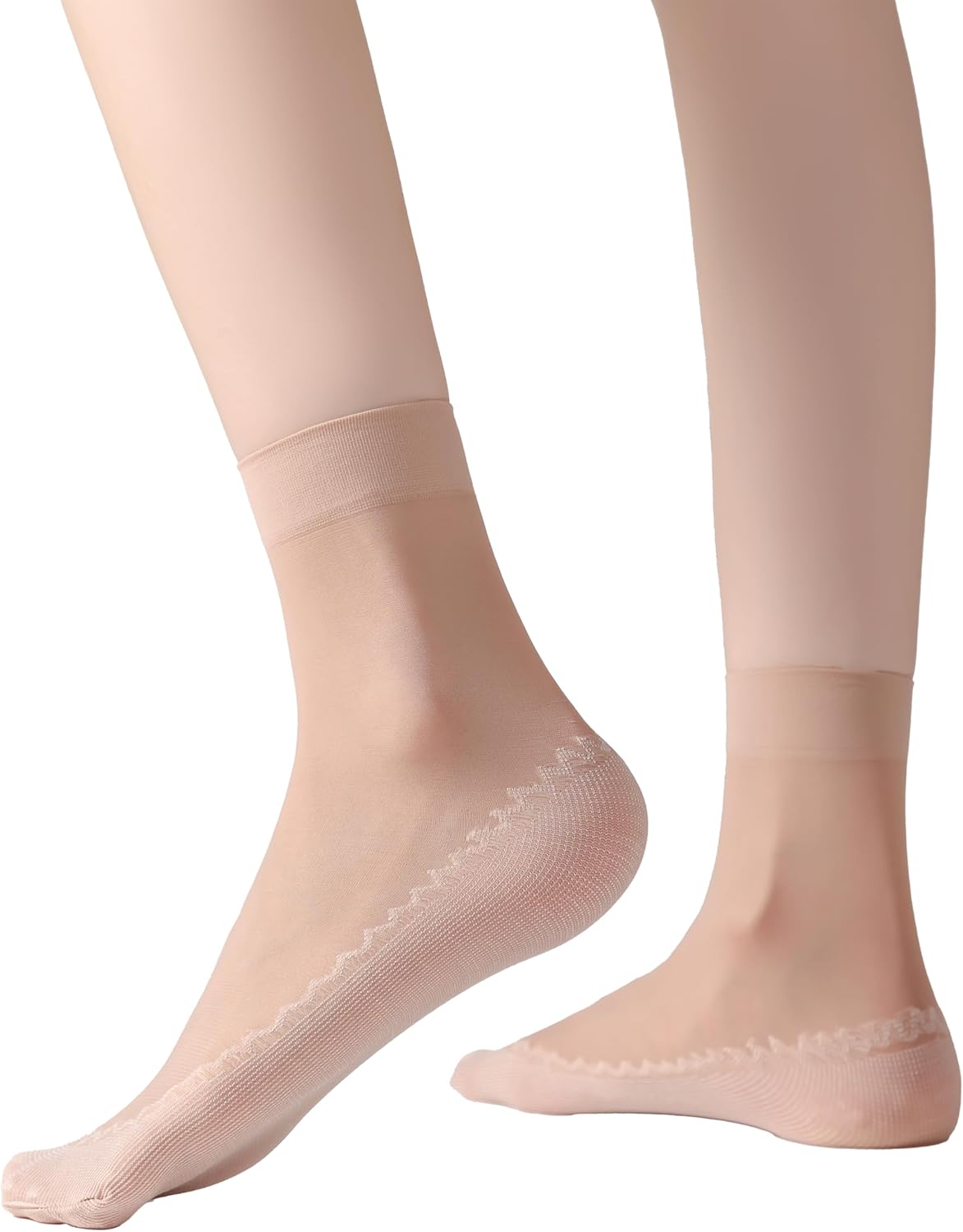 Womens 50D Sheer Ankle Nylon Socks With Cotton Bottom 12 Pairs Ankle Tights Hosiery