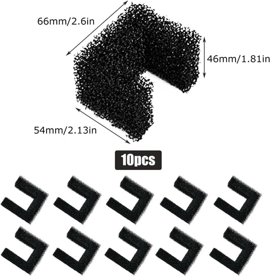 10 PCS Cat Water Fountain Foam Filters, Black Pet Fountain Filter Replacement for 135oz/4L Pet Fountain 118oz/3.5L Dog Drinking Fountain for Cat and Dog