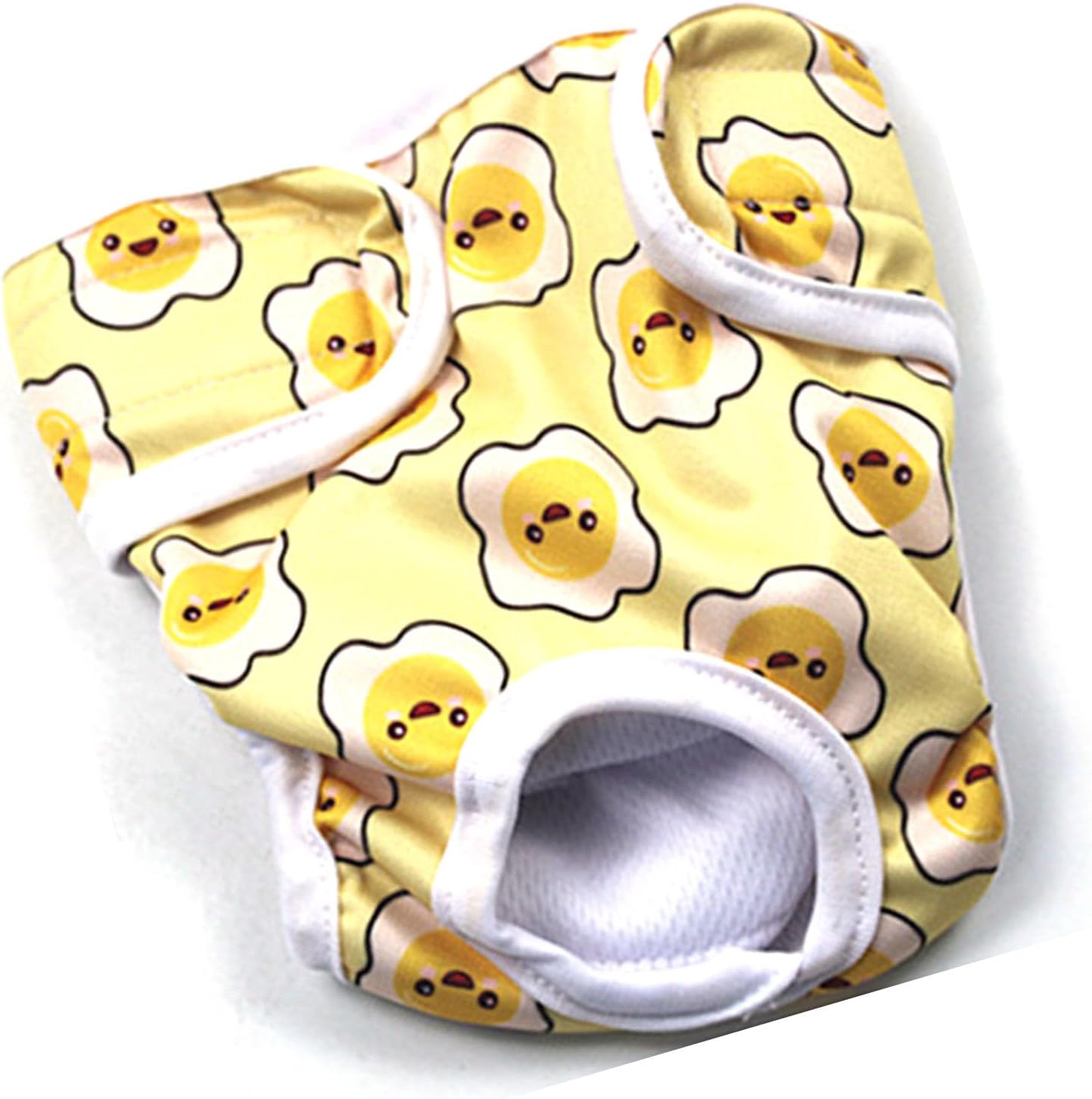 Dog Sanitary Pants Adjustable Leakproof Reusable Dog Physiological Shorts Female Dog Diapers for Outdoor Polyester (Sun Face Printing S)