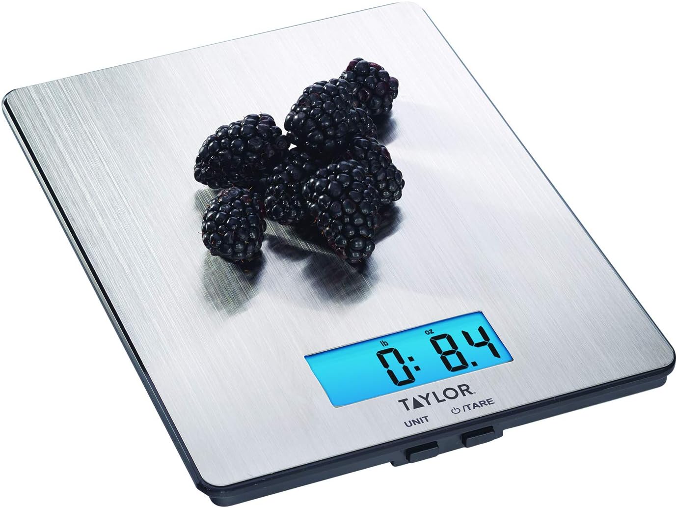 Taylor 11lb Stainless Steel Digital Kitchen Scale, Ultra-Thin, Silver