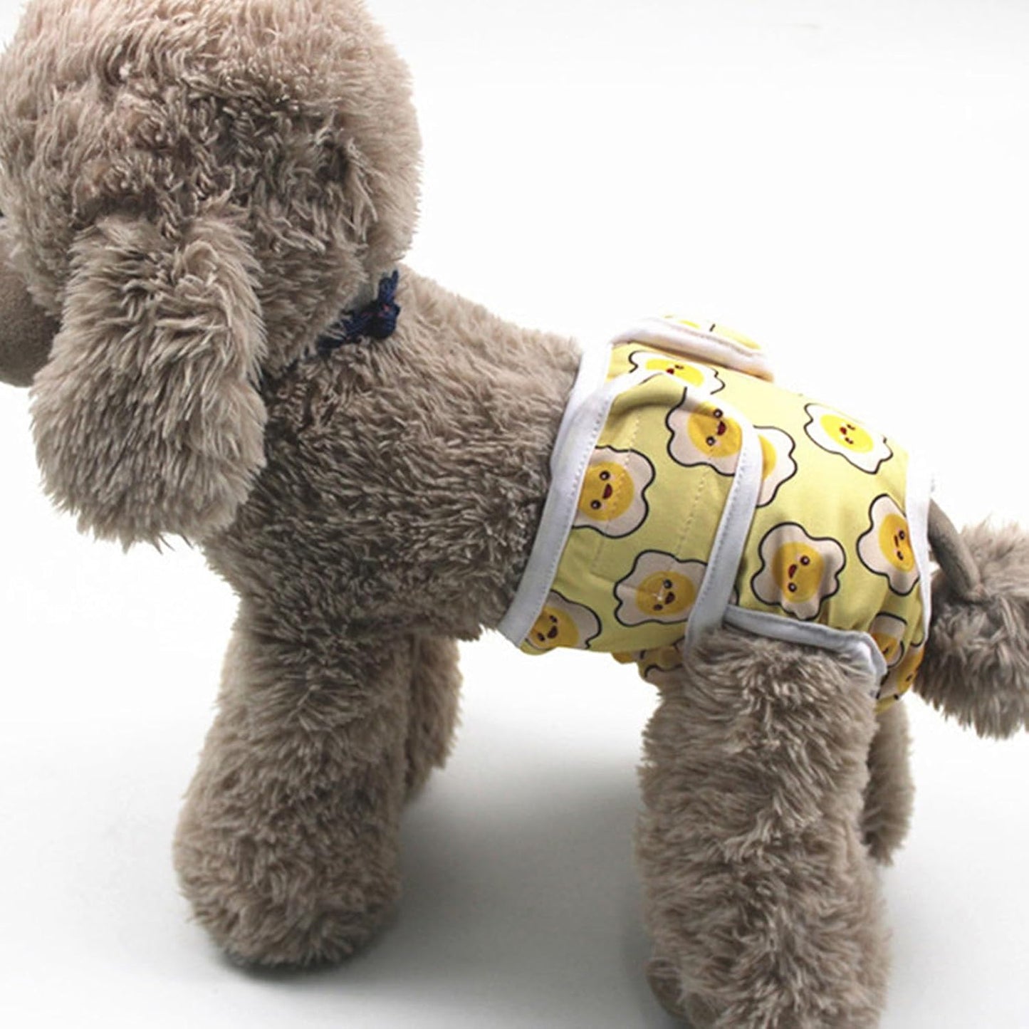 Dog Sanitary Pants Adjustable Leakproof Reusable Dog Physiological Shorts Female Dog Diapers for Outdoor Polyester (Sun Face Printing S)