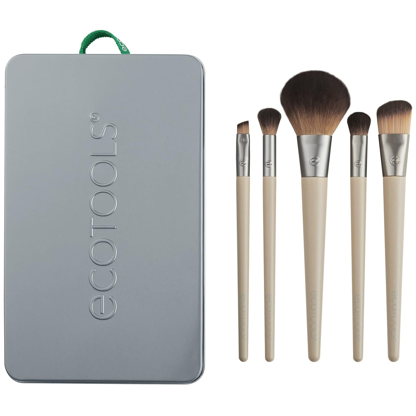 EcoTools 6 Piece Start The Day Beautifully Makeup Brush Set, Makeup Brushes For Eyeshadow, Blush, Concealer, & Foundation Application, Eco-Friendly, Gift Set, Synthetic Hair, Vegan & Cruelty-Free