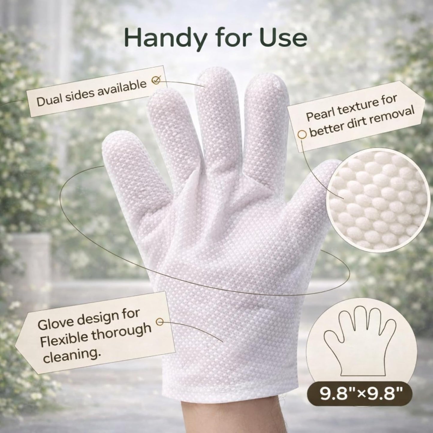 Aurora Pet Glove Wipes for Dogs & Cats, Wearable No-Rinse Grooming Glove Wipes for Paws, Face, Ears & Body, Hypoallergenic Disposable Pet Cleaning Wipes, Unscented, 24 Count