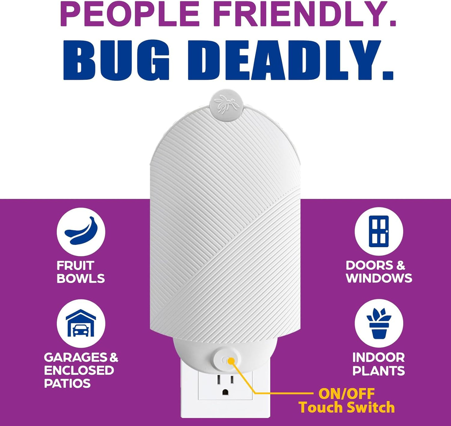 Flying Insect Trap (1 Stater & 3 Refill Cartridges), UV Light Indoor Bug Catcher for Gnats, Fruit Flies, Mosquitoes, and Moths, Plug-in Fly Trap for Home, Kitchen, Living Room