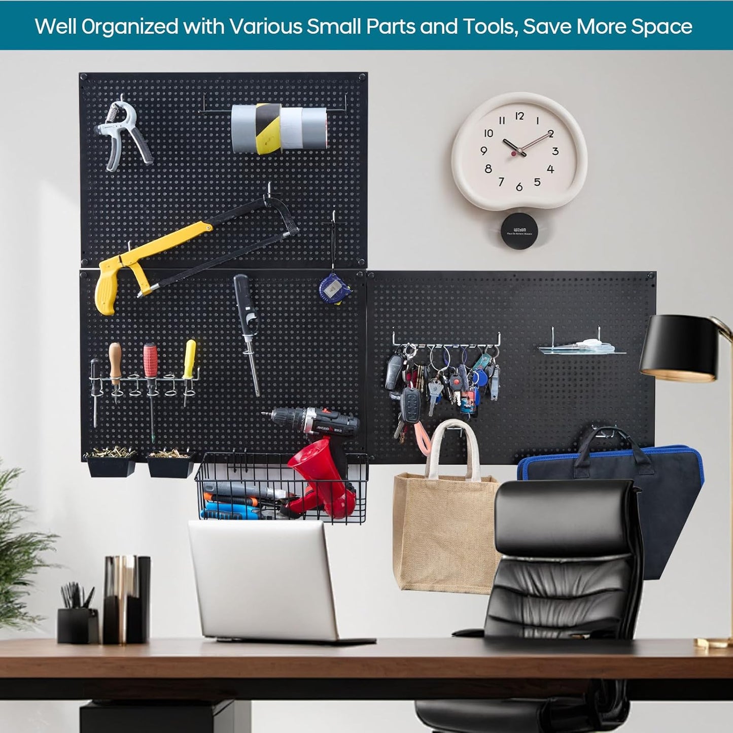 246PCS Pegboard Accessories Organizer Kit,Includes Pegboard Hooks,Bins,Baskets,Paper Towel Holder;Suitable for 1/8 and 1/4 Pegboard,Can be Used for Hanging Tools,Garage Storage,etc. (Black)