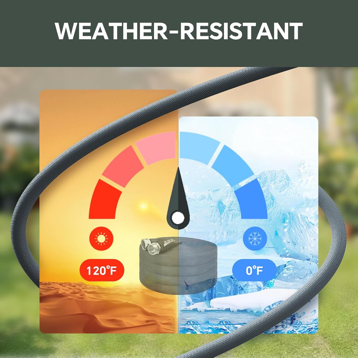 Garden Hose 25ft, Made of TPU(Not PVC), Ultra-Light & Flexible Water Hose, Non-Shrinking, Easy to Store, Drinking Water Safe Material, All-weather, Black&Gray